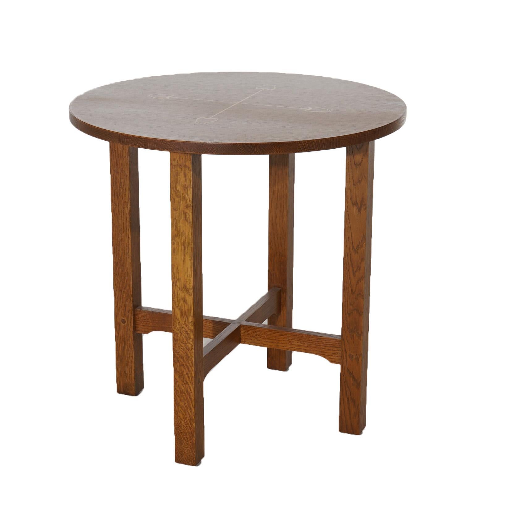 Arts and Crafts Arts & Crafts Harvey Ellis Stickley Design Oak Stand with Stylized Inlay 20thC