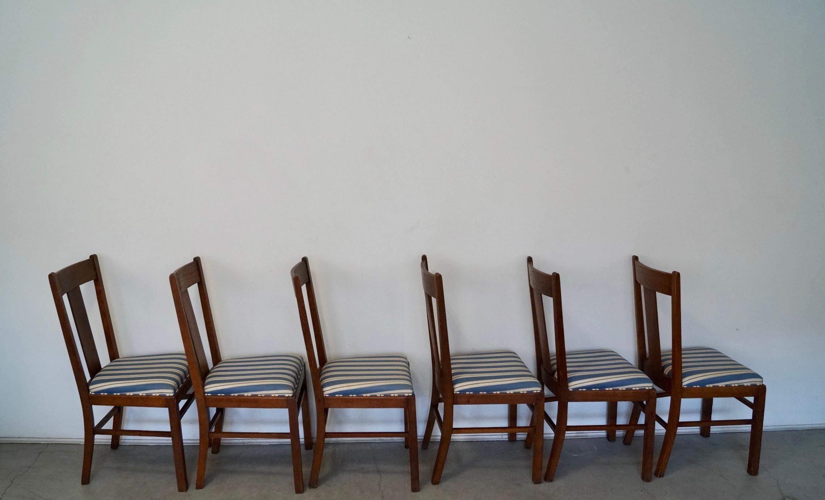 Arts & Crafts Heywood Brothers Mission Dining Chairs, Set of 6 4