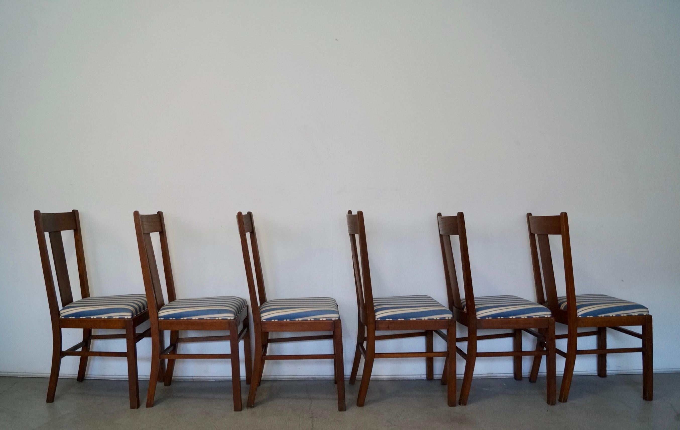 Arts & Crafts Heywood Brothers Mission Dining Chairs, Set of 6 5