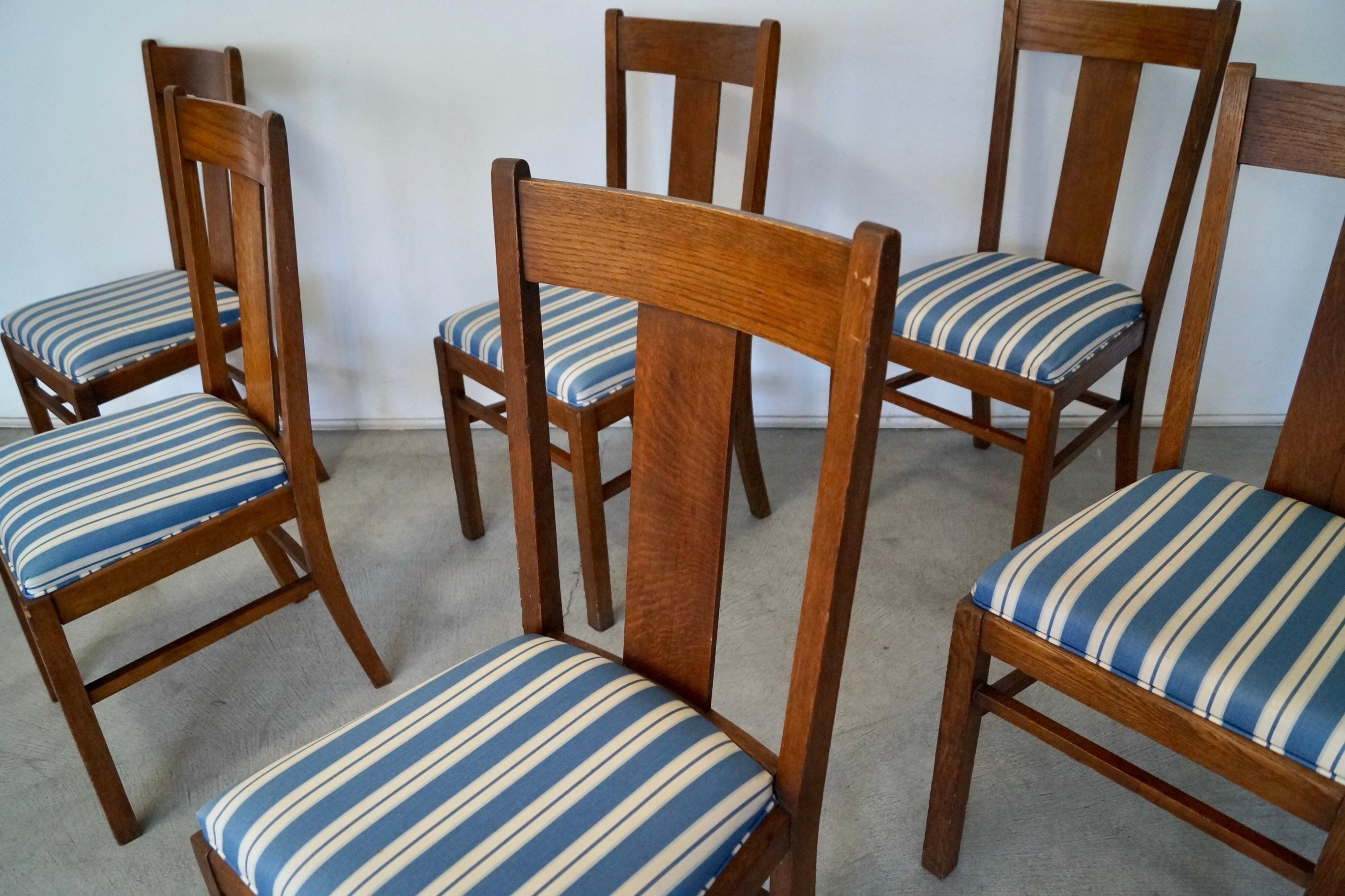 Arts & Crafts Heywood Brothers Mission Dining Chairs, Set of 6 6