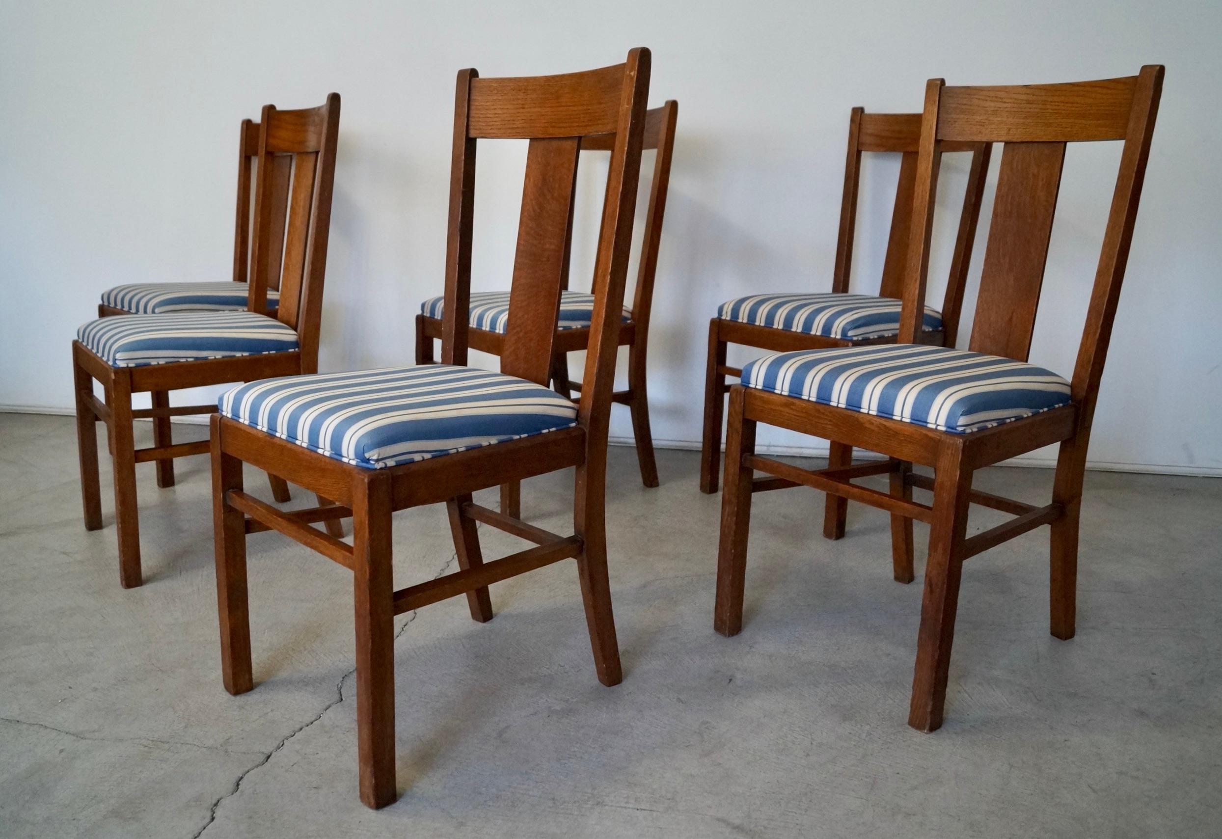Arts and Crafts Arts & Crafts Heywood Brothers Mission Dining Chairs, Set of 6