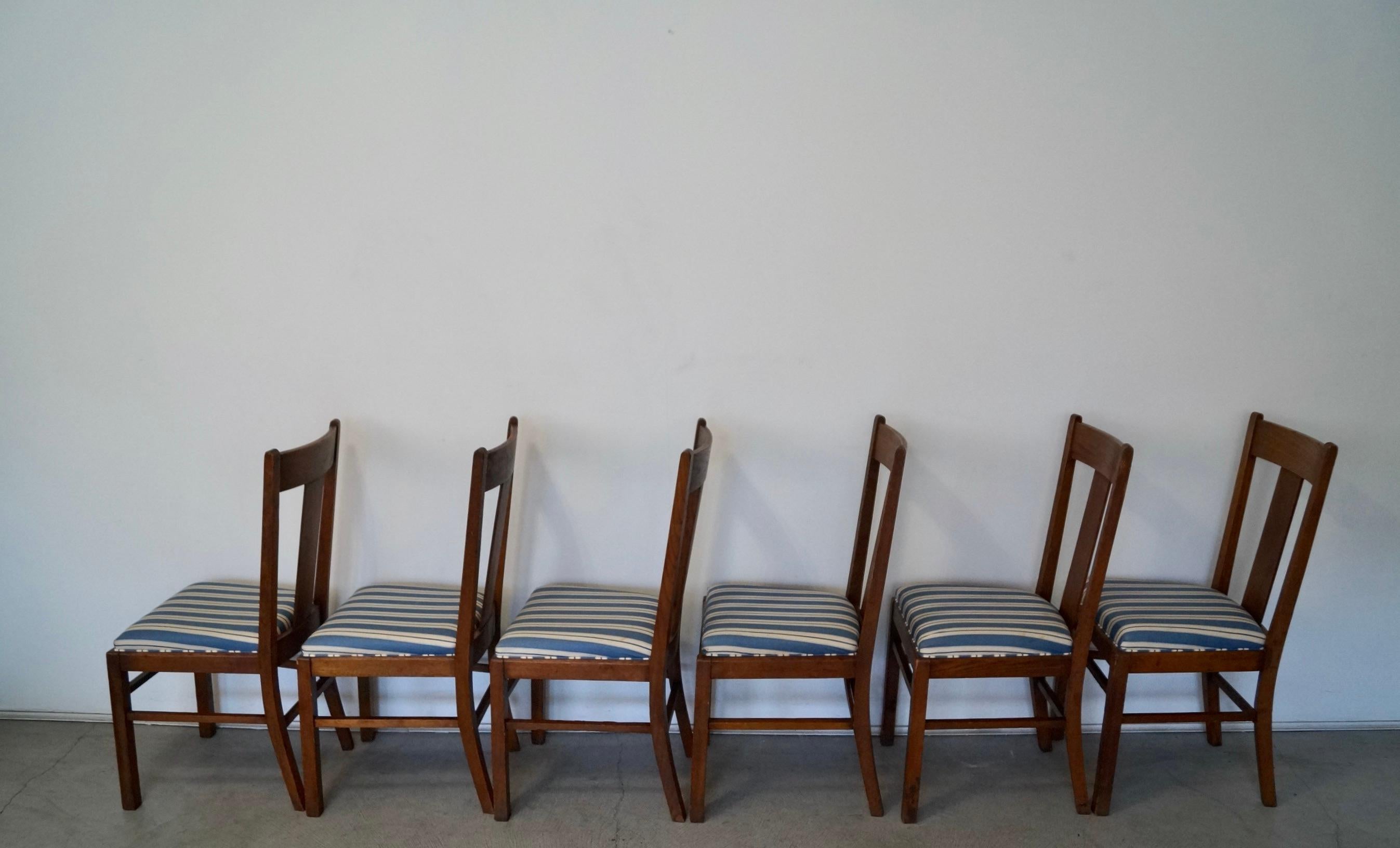 Arts & Crafts Heywood Brothers Mission Dining Chairs, Set of 6 1
