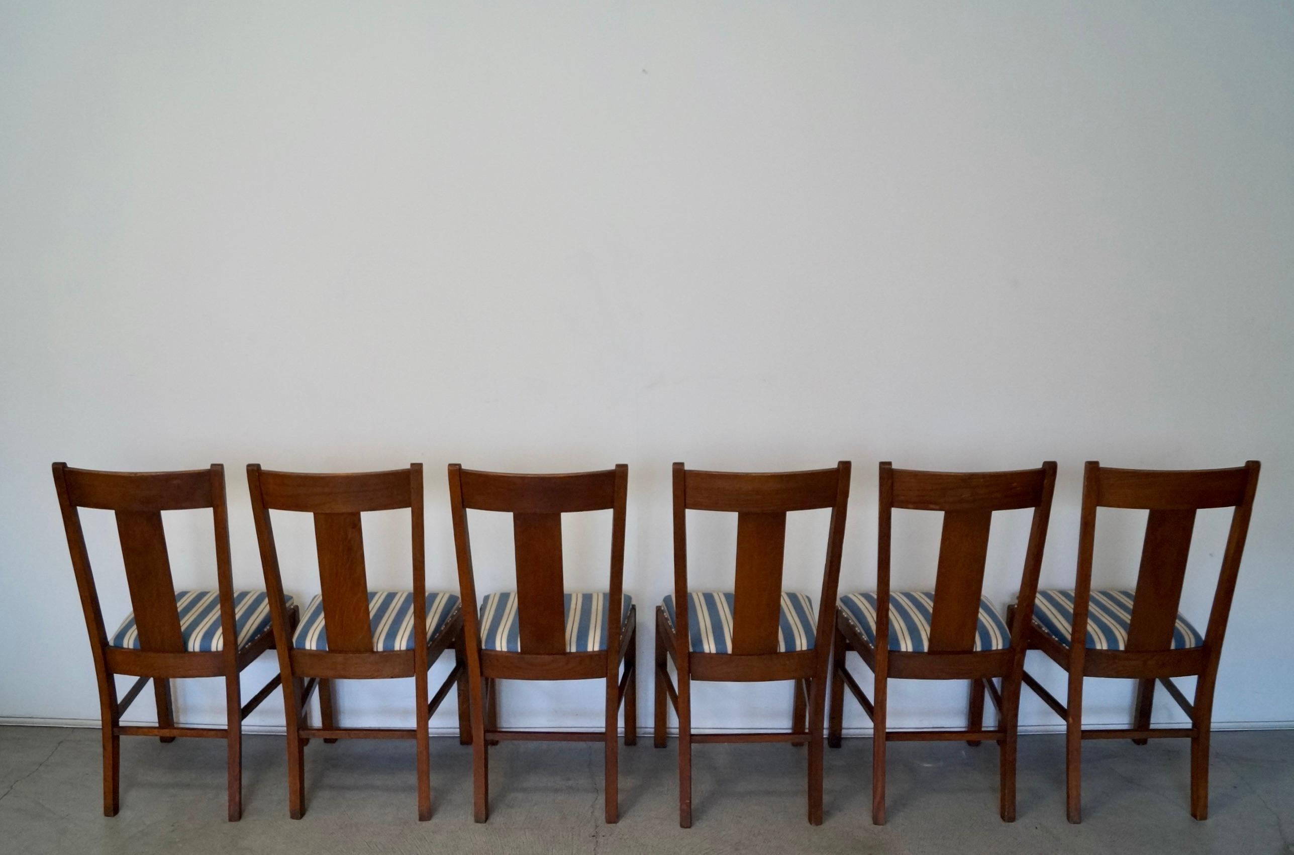 Arts & Crafts Heywood Brothers Mission Dining Chairs, Set of 6 2