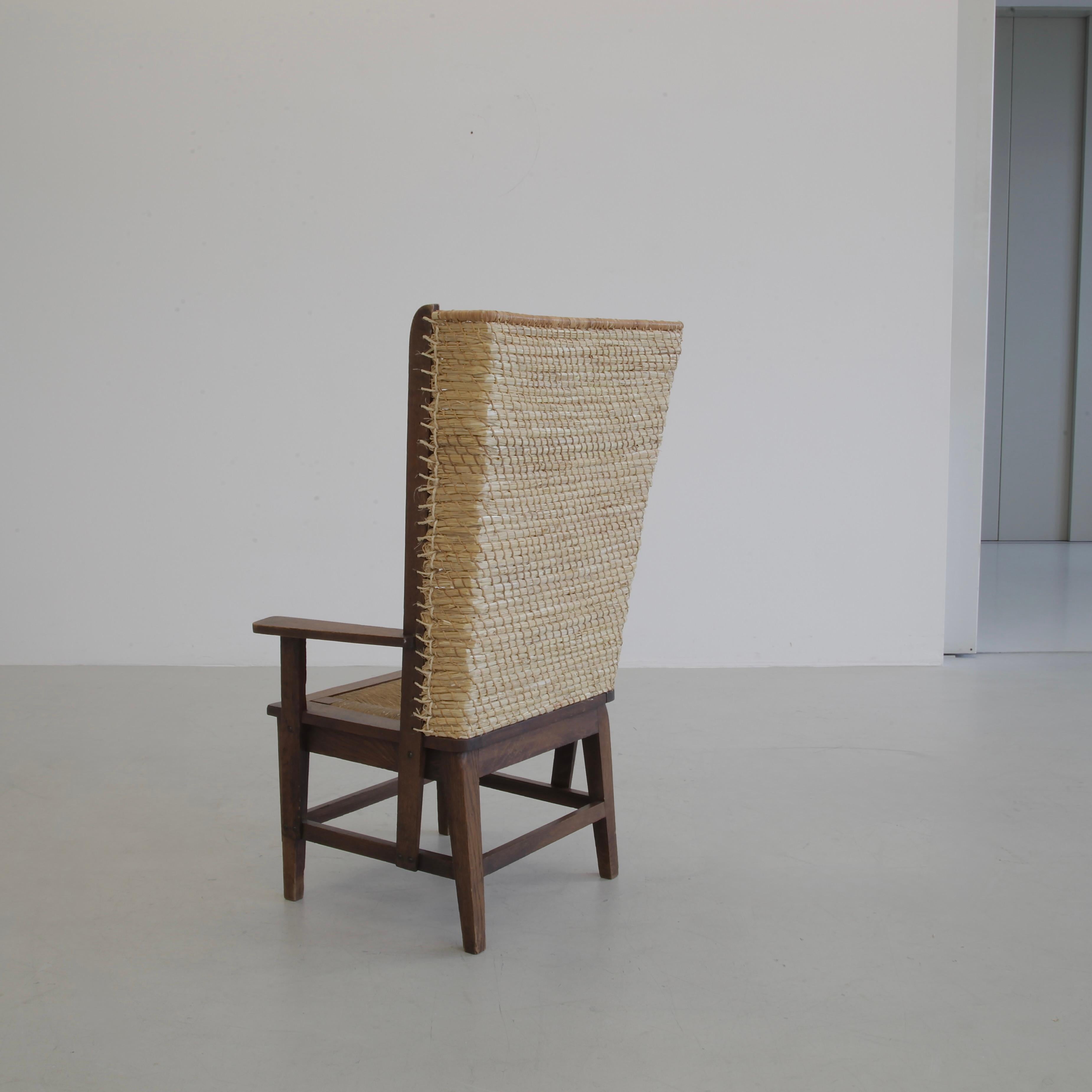 Néerlandais ARTS & CRAFTS Chaise à dossier haut designée par Chris Wegerif, c1900 en vente