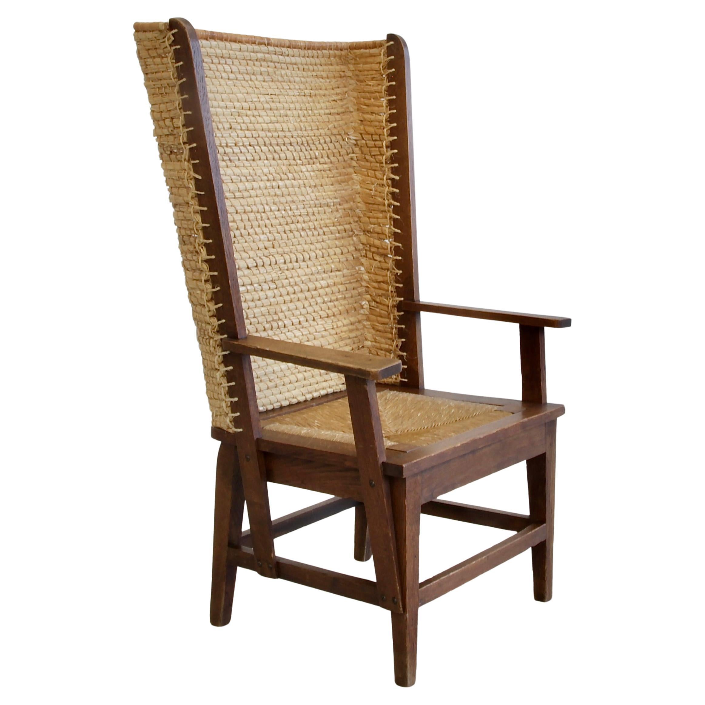 ARTS 
CRAFTS Chaise à dossier haut designée par Chris Wegerif, c1900 en vente