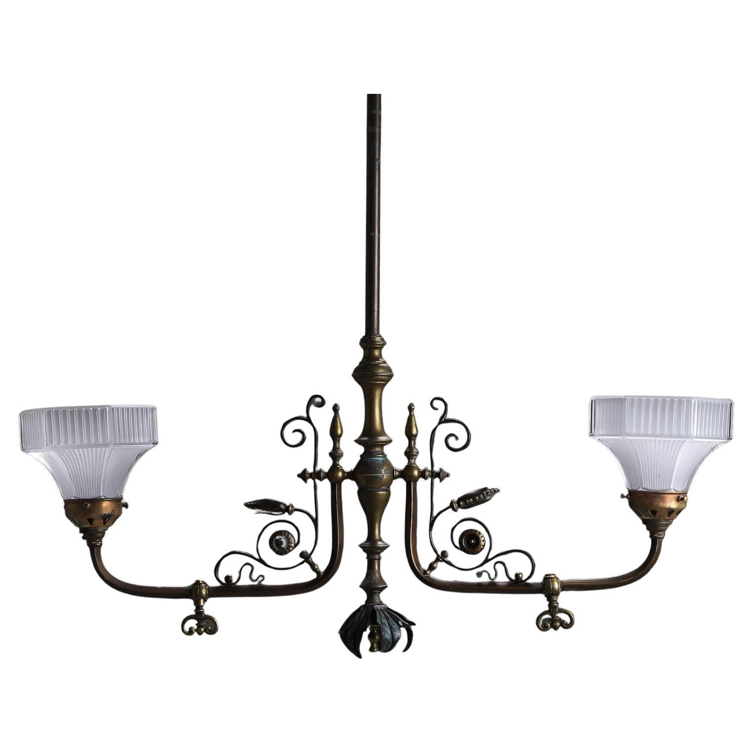 Arts & Crafts Holophane Gasolier
