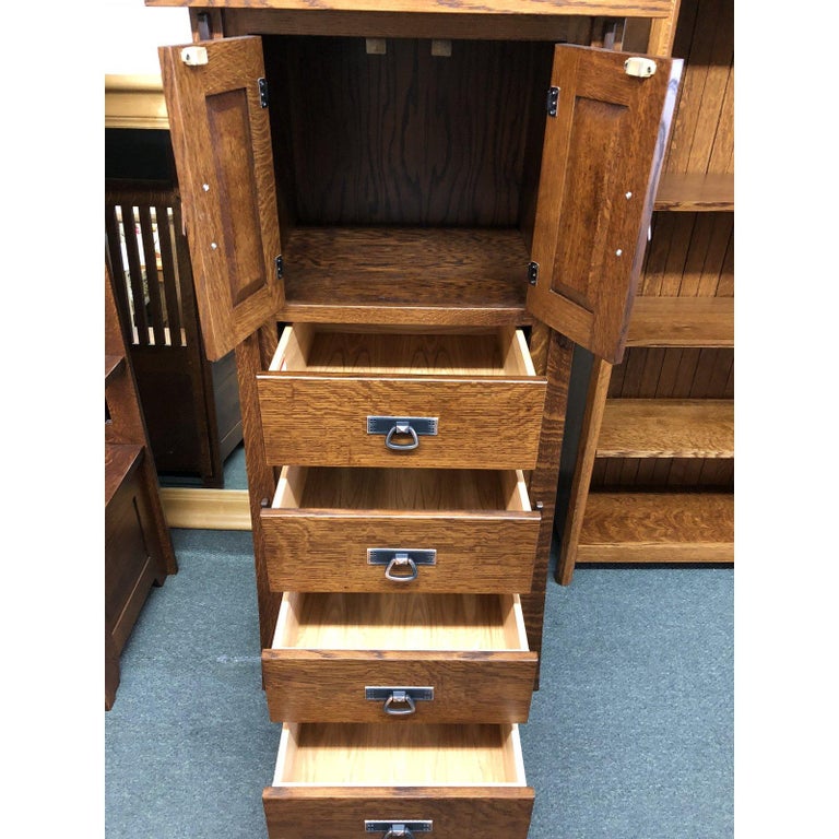 Arts And Crafts Honeybee Oak Tall Dresser For At 1stdibs A Clic Mission Dresser Tall Narrow And Crafted Of Solid Wood This Piece