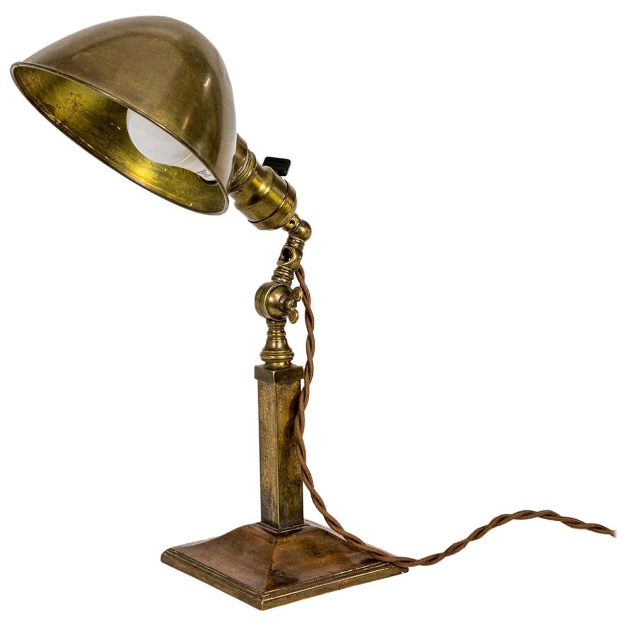 Arts & Crafts Hubbell Articulating Brass and Copper Desk Lamp