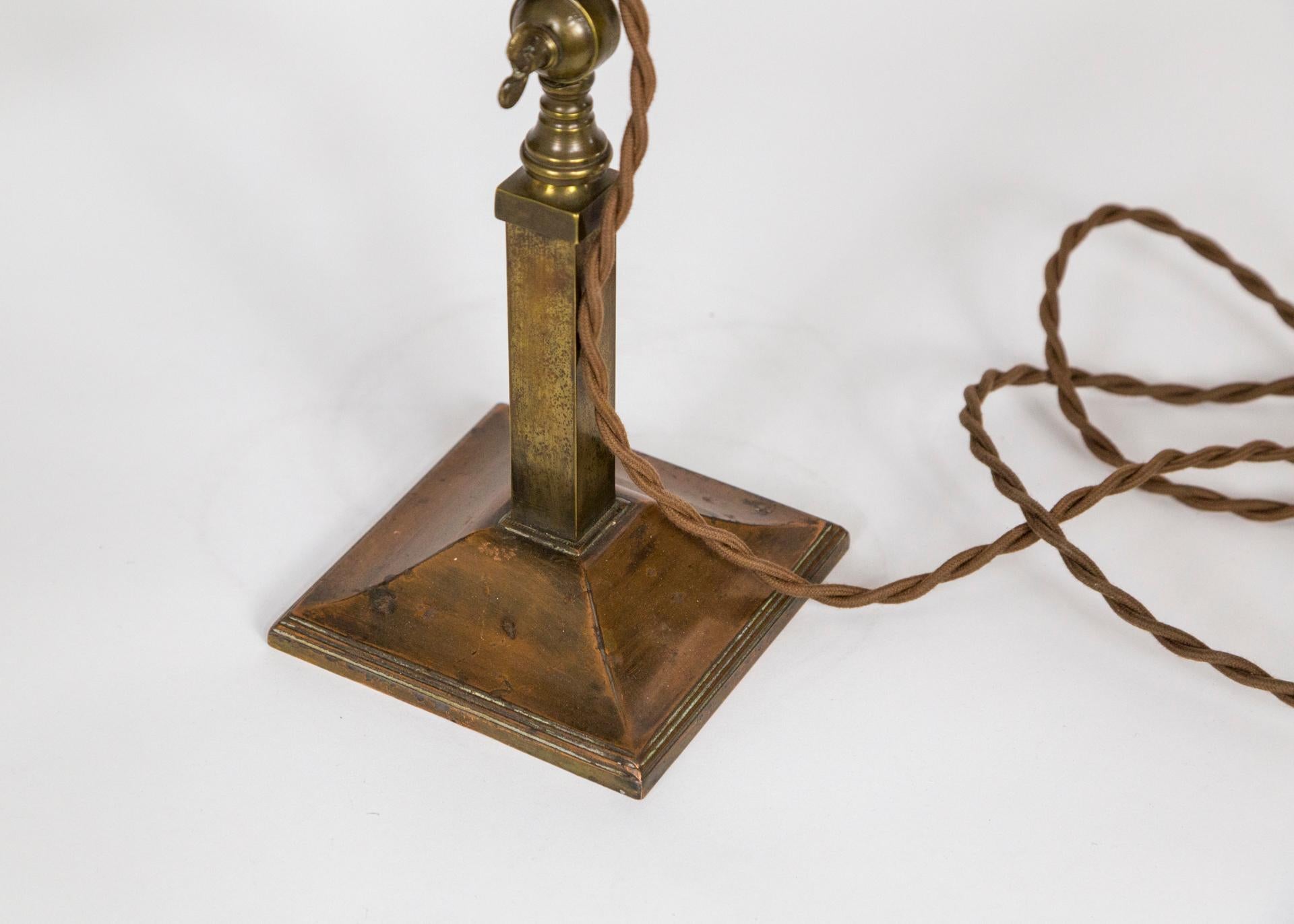 19th Century Arts & Crafts Hubbell Articulating Brass and Copper Desk Lamp