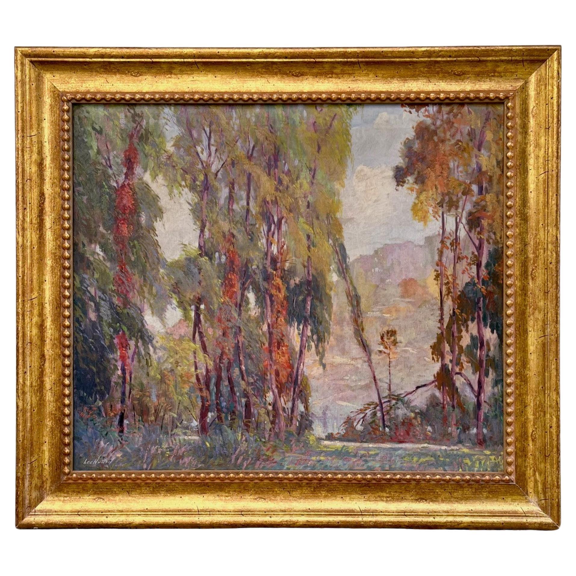 Arts & Crafts Impressionist Landscape Painting, Chicago Artist, 1926 For Sale