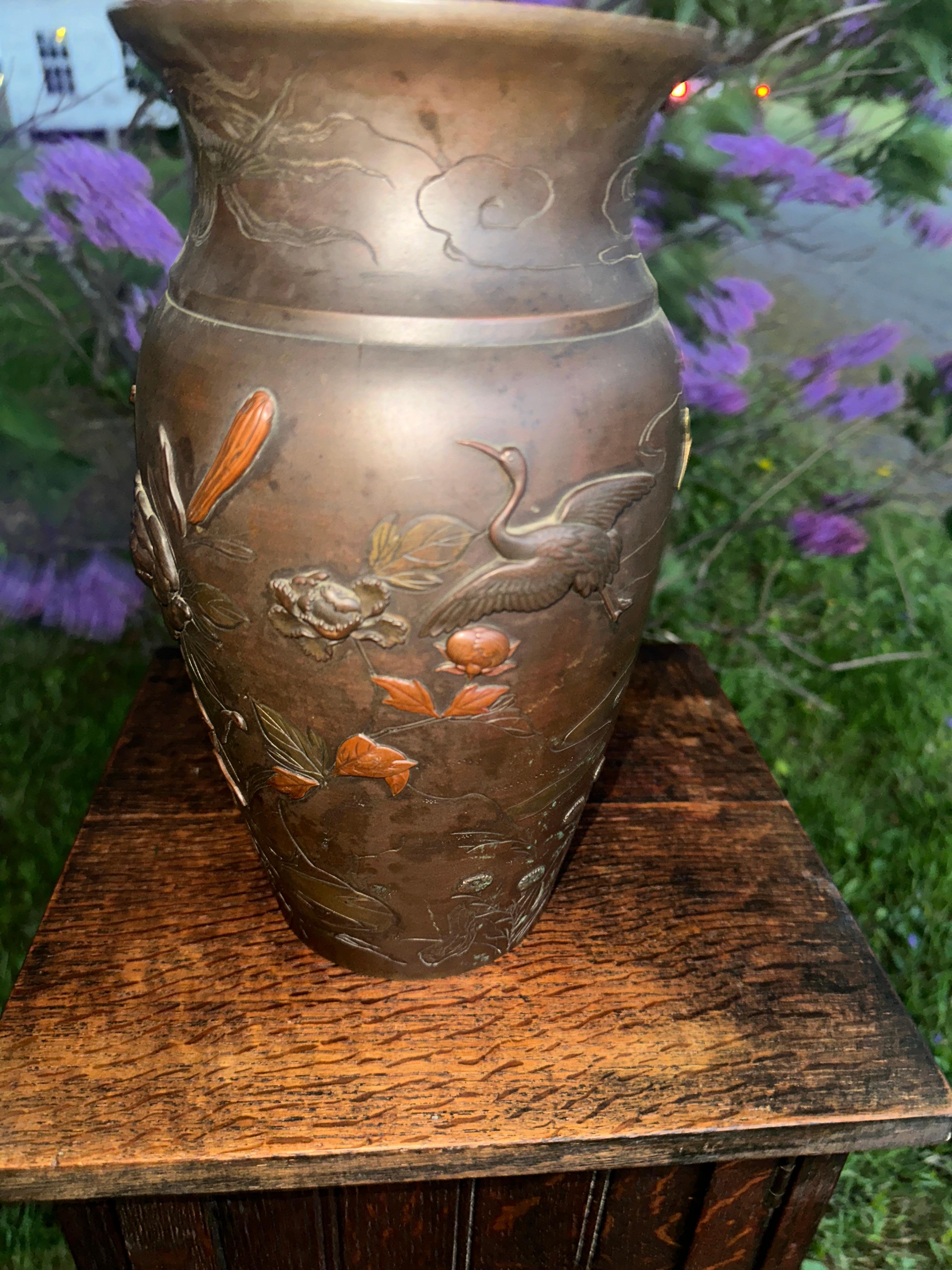 Vaso di bronzo giapponese Arts & Crafts dell'epoca Stickley  - F8191 in vendita 8