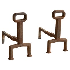 Arts & Crafts Keyhole Andirons