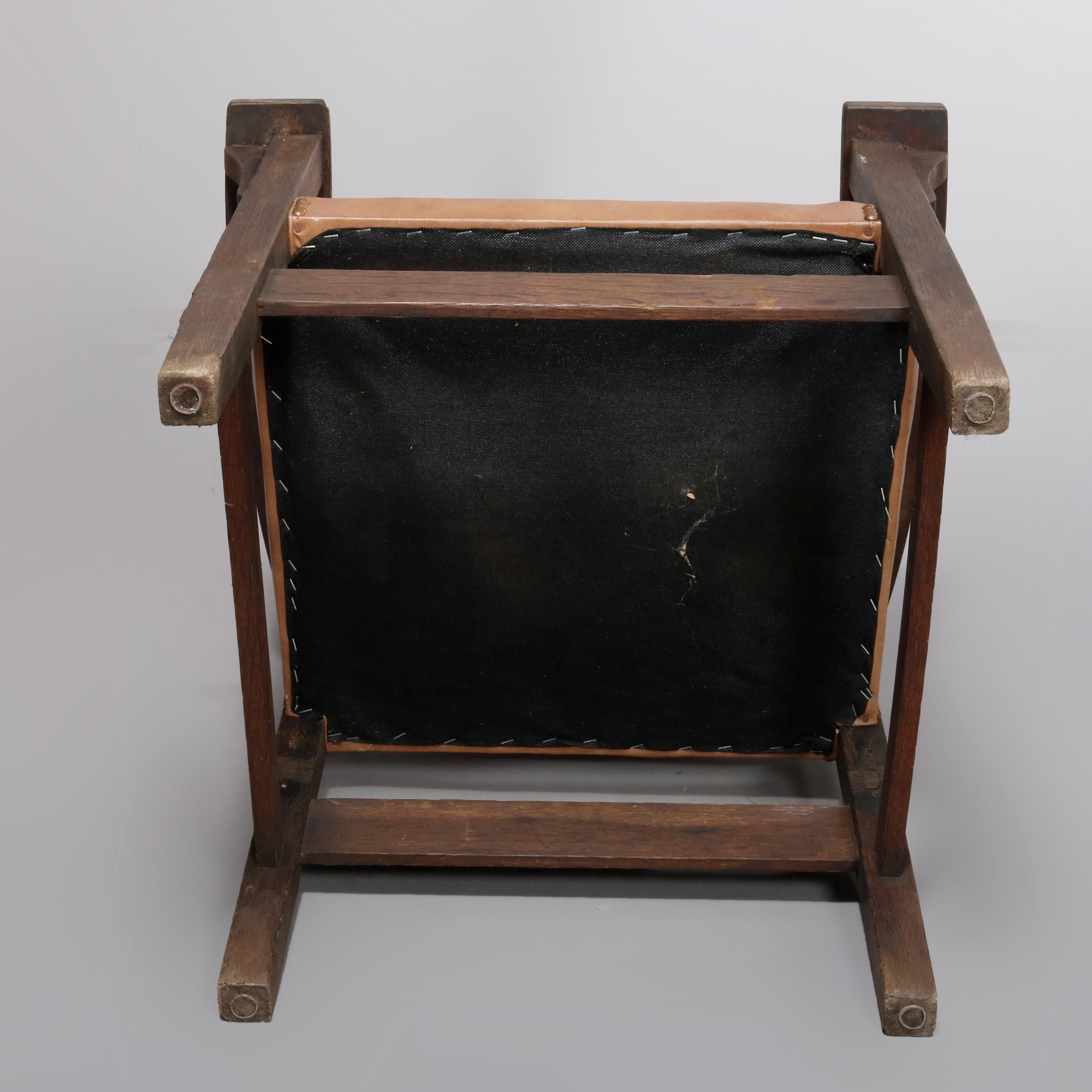 Arts & Crafts L & J G Stickley Mission Spindle Back Armchair, circa 1910 1