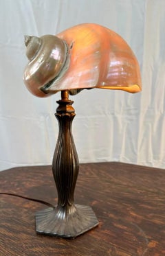 Arts & Crafts Lamp with Shell Shade - Stickley era W7320 / ON SALE MUST GO