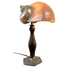 Arts & Crafts Lamp with Shell Shade - Stickley era W7320 / ON SALE