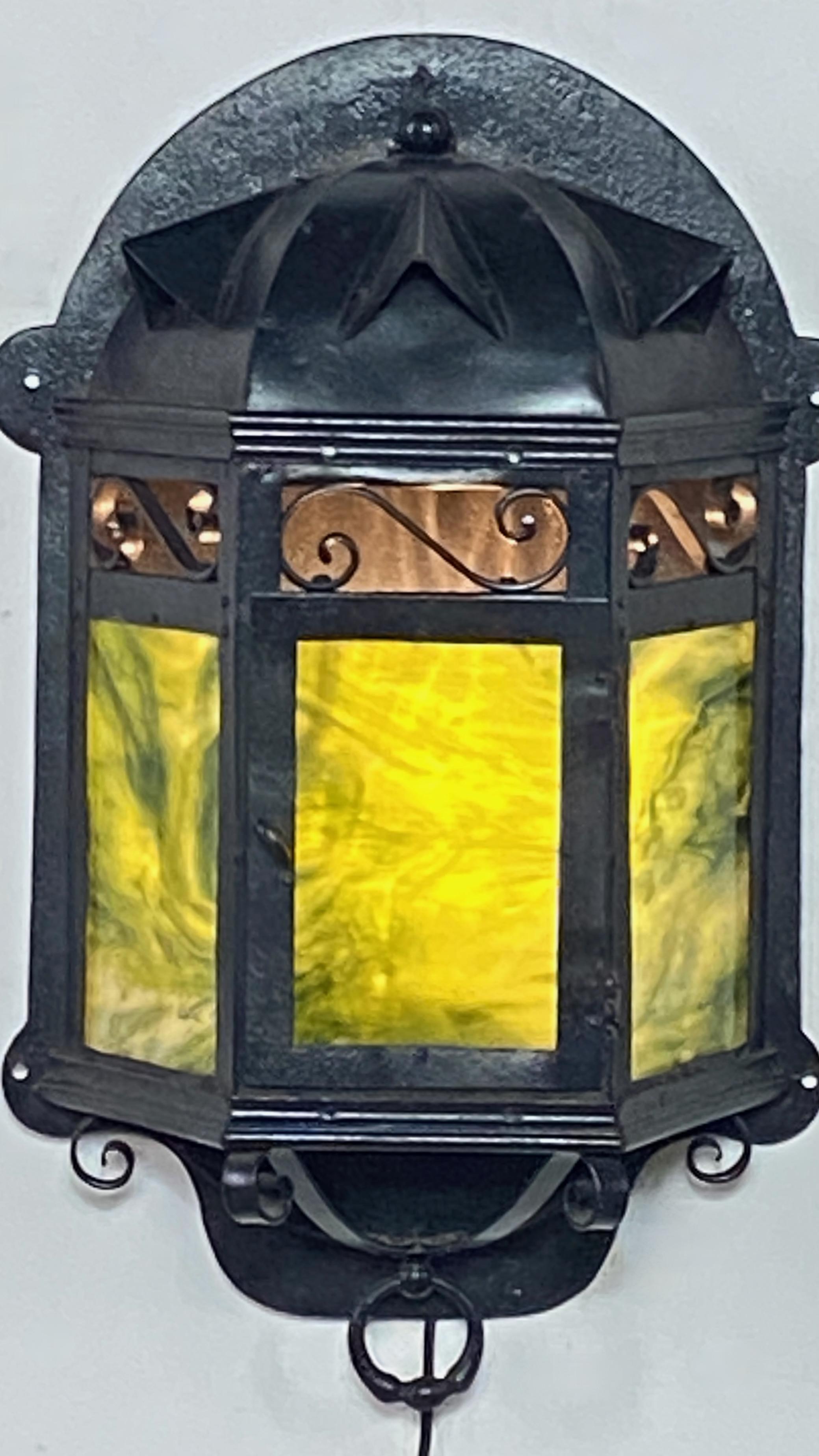 American Arts & Crafts Lantern Wall Sconce For Sale