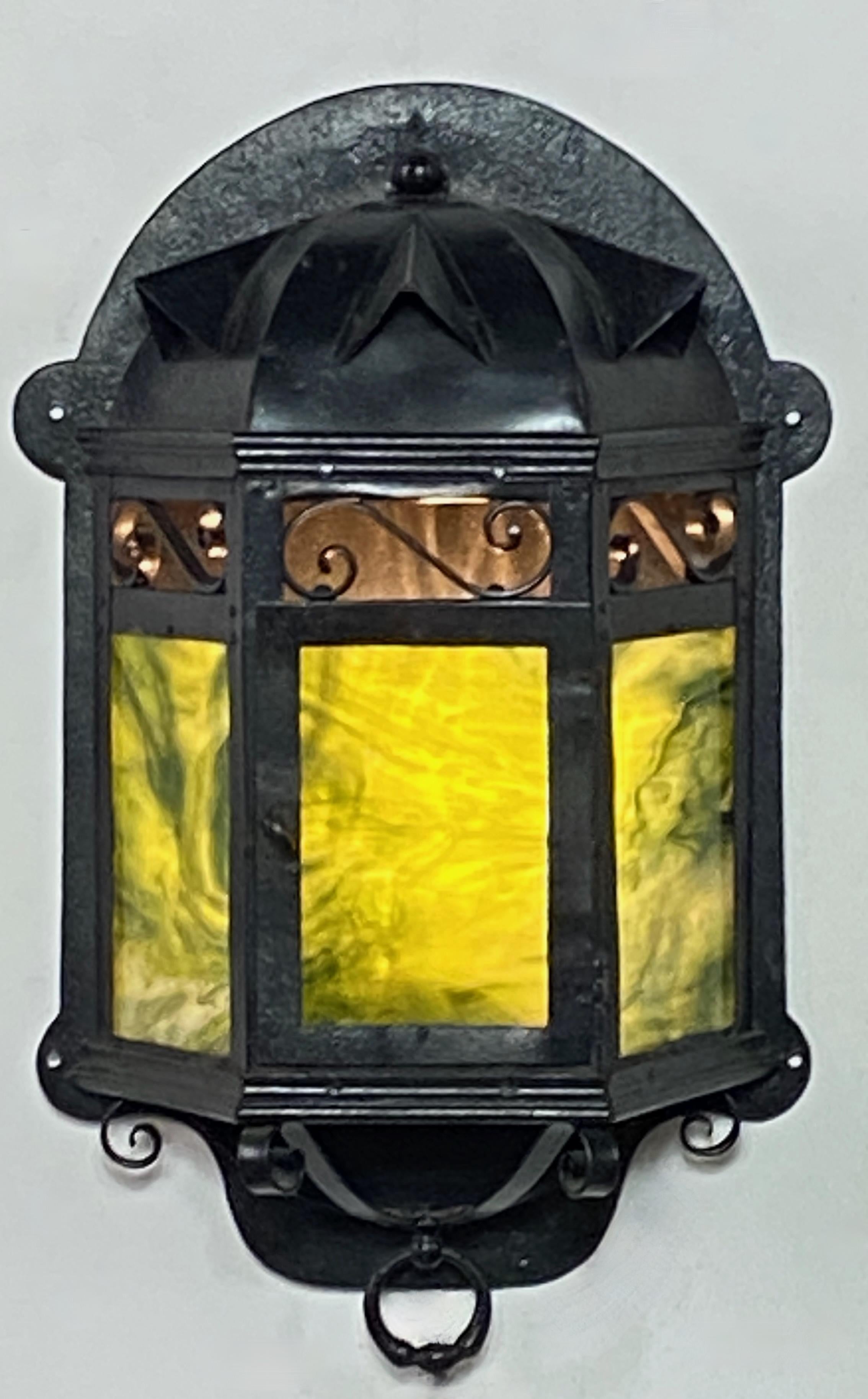 Arts & Crafts Lantern Wall Sconce In Good Condition For Sale In San Francisco, CA