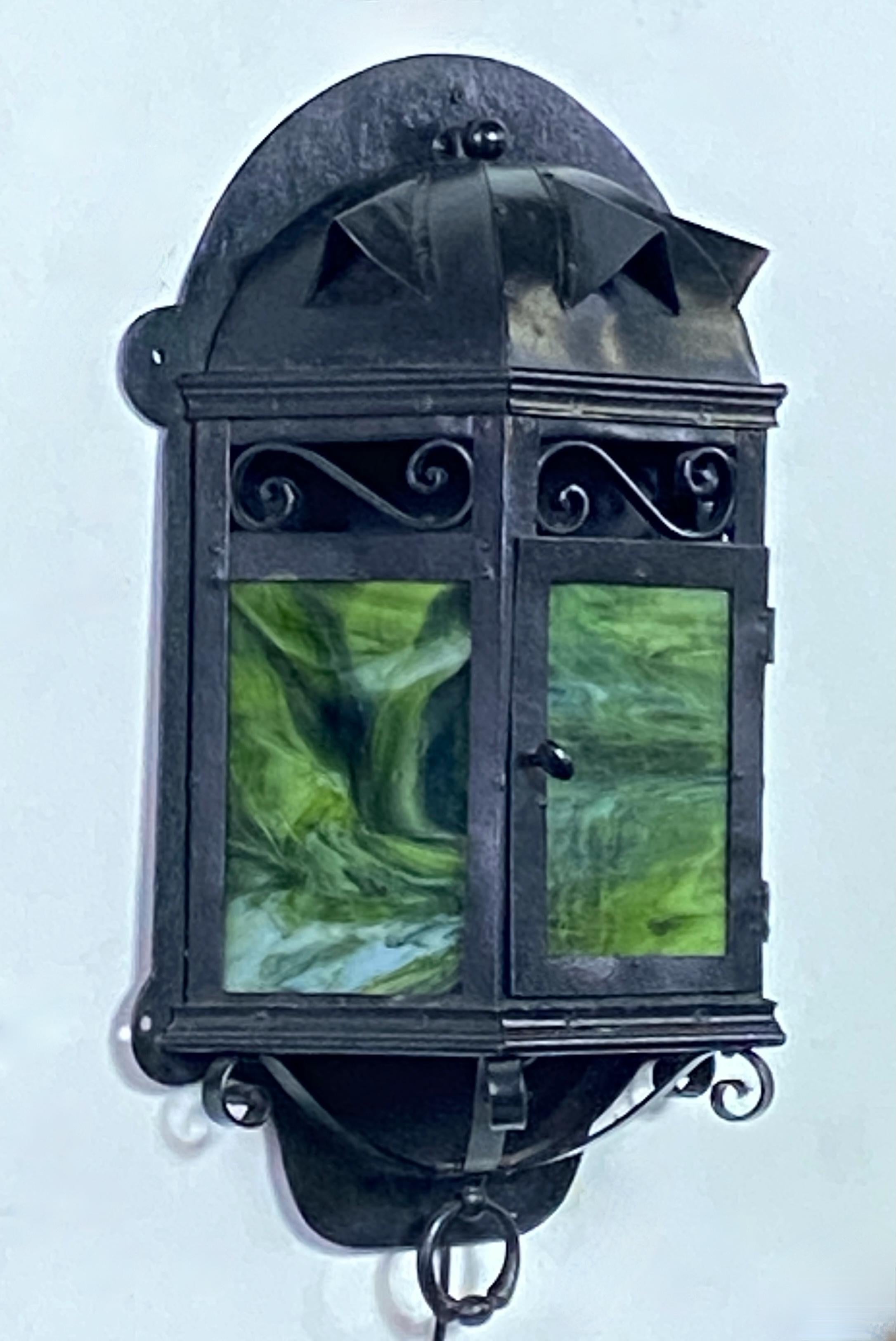 20th Century Arts & Crafts Lantern Wall Sconce For Sale
