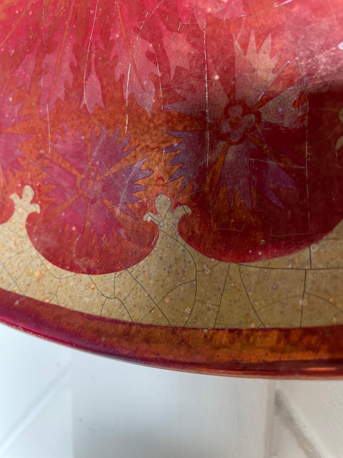 Arts and Crafts Arts & Crafts Large Ruby Lustre Charger By Maw & Co