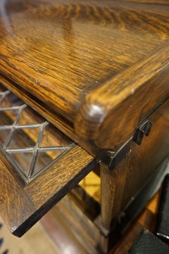 Arts & Crafts Lead Glass Sectional Barristers's Bookcase