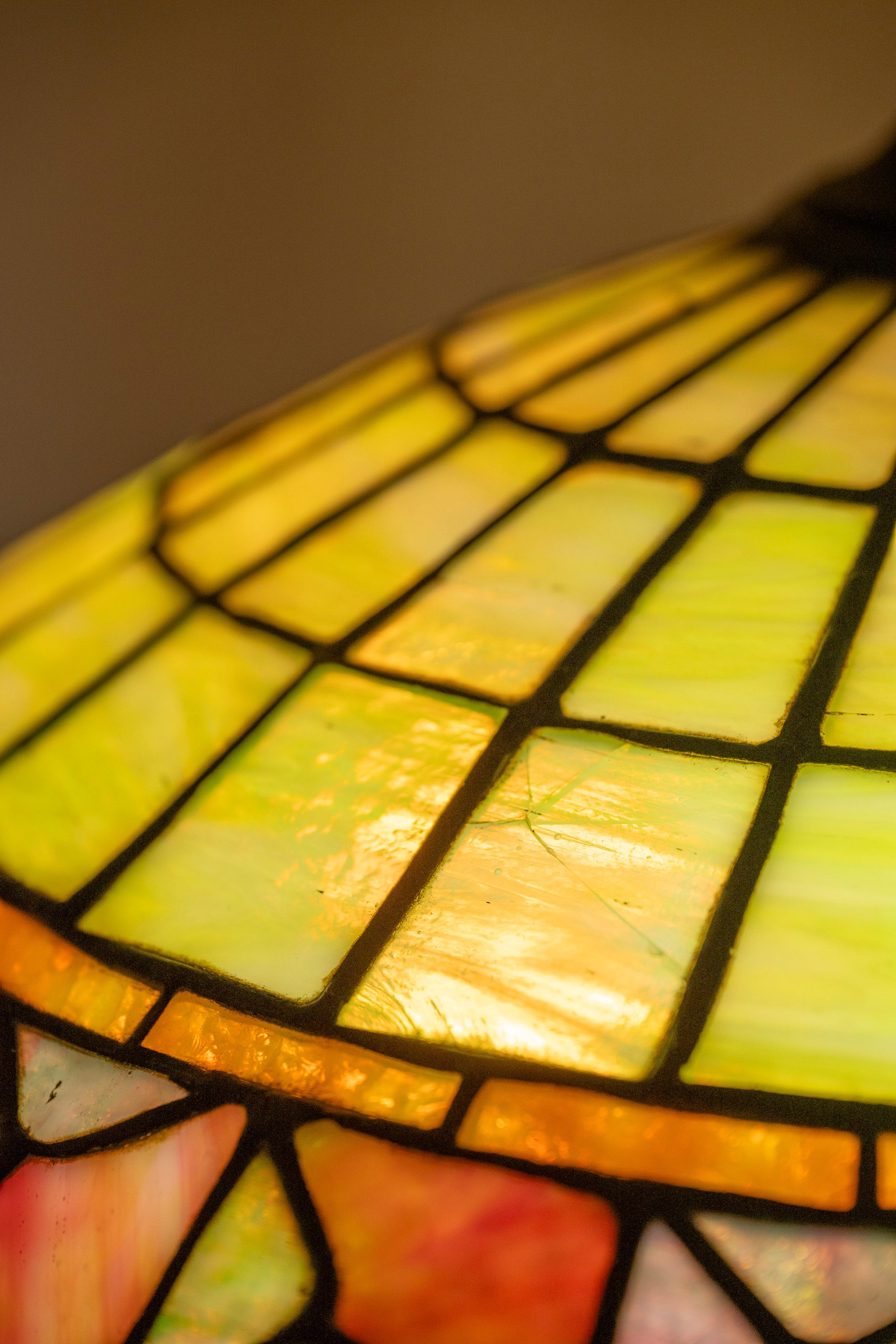 American Arts & Crafts Leaded Glass Table Lamp, Duffner & Kimberly  ca. 1910 For Sale