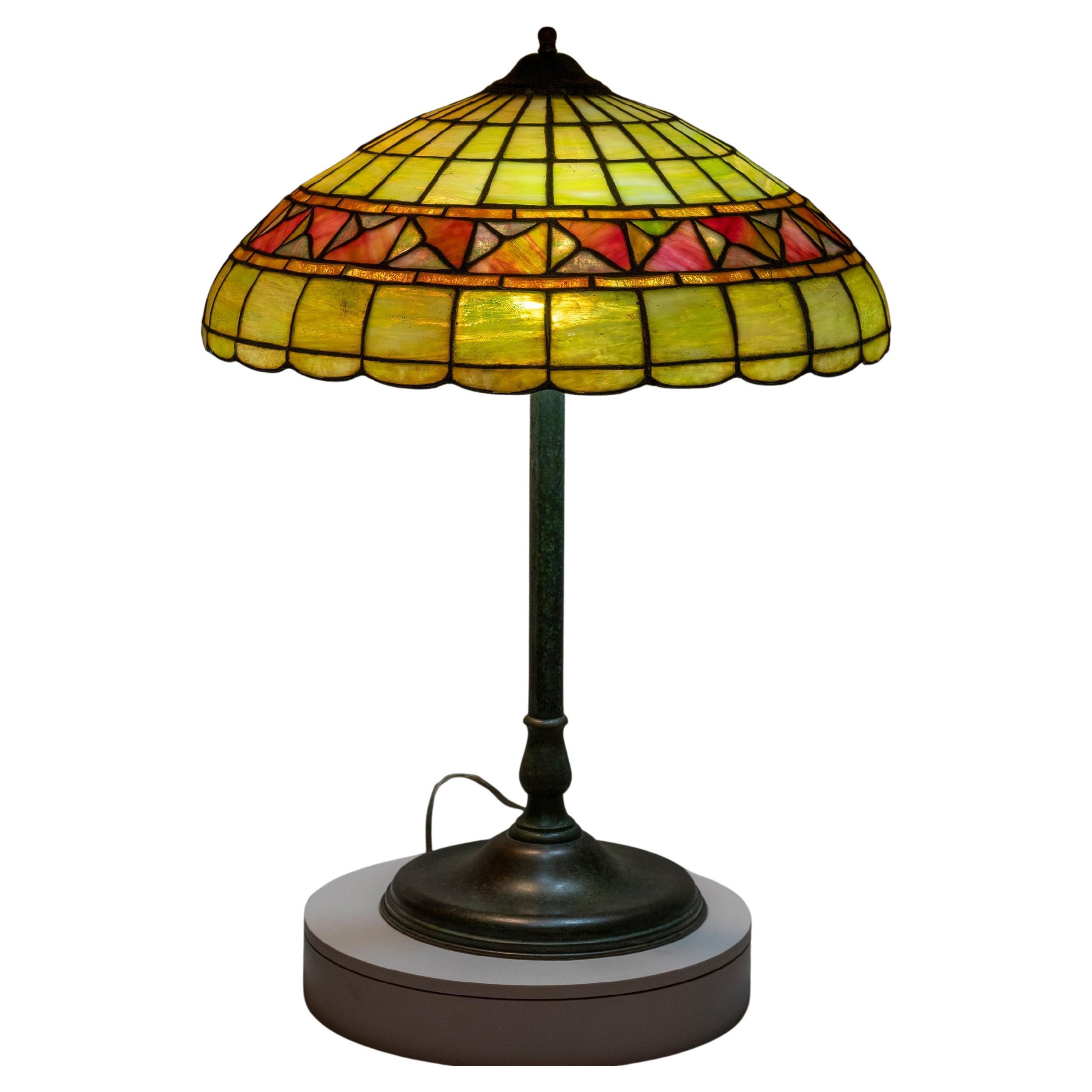 Arts & Crafts Leaded Glass Table Lamp, Duffner & Kimberly  ca. 1910