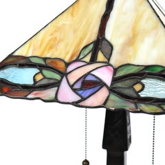 Arts & Crafts Leaded Stained Glass Table Lamp 20thC