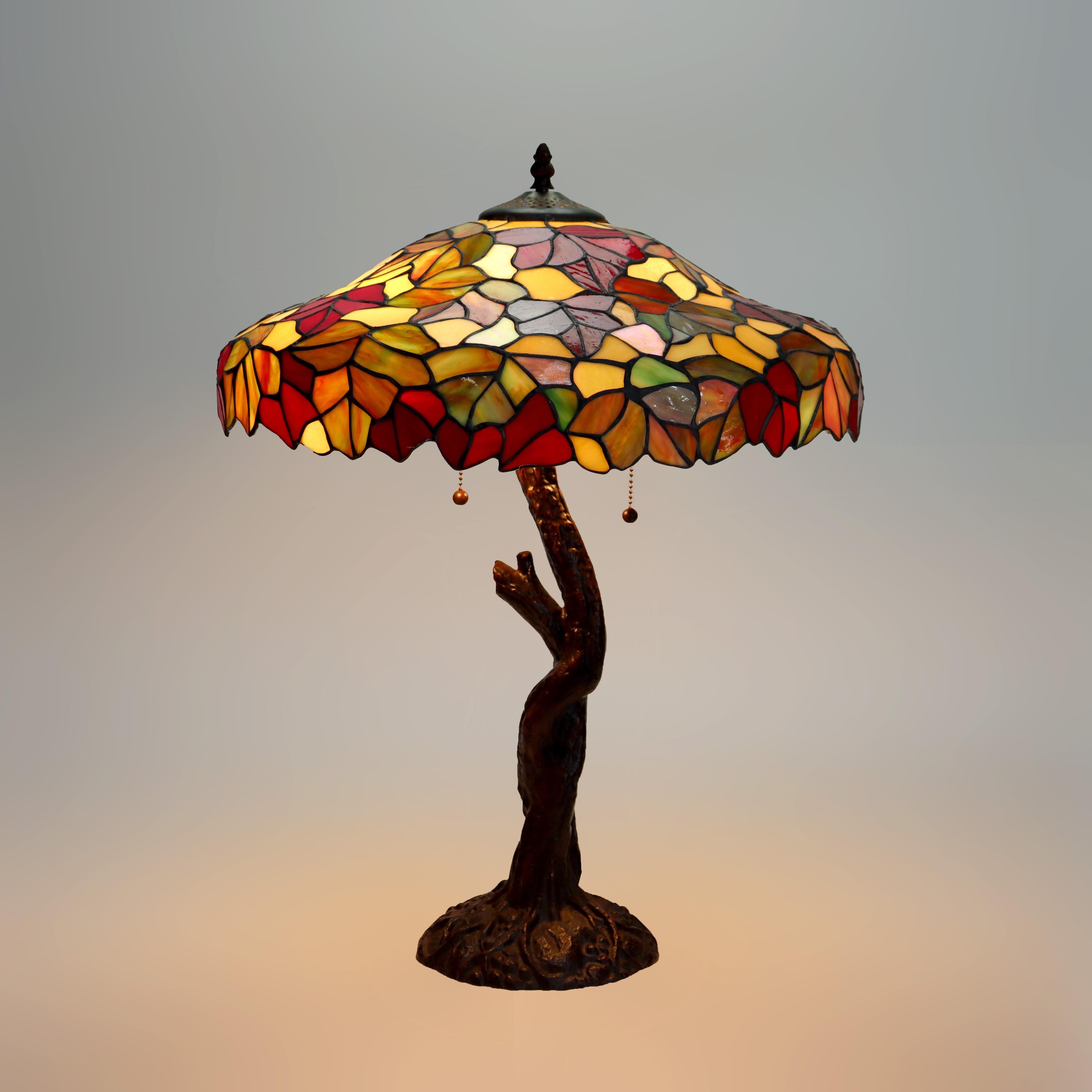 Lámpara de sobremesa Arts & Crafts Leaded Stained glass 20thC en Bueno estado para la venta en Big Flats, NY