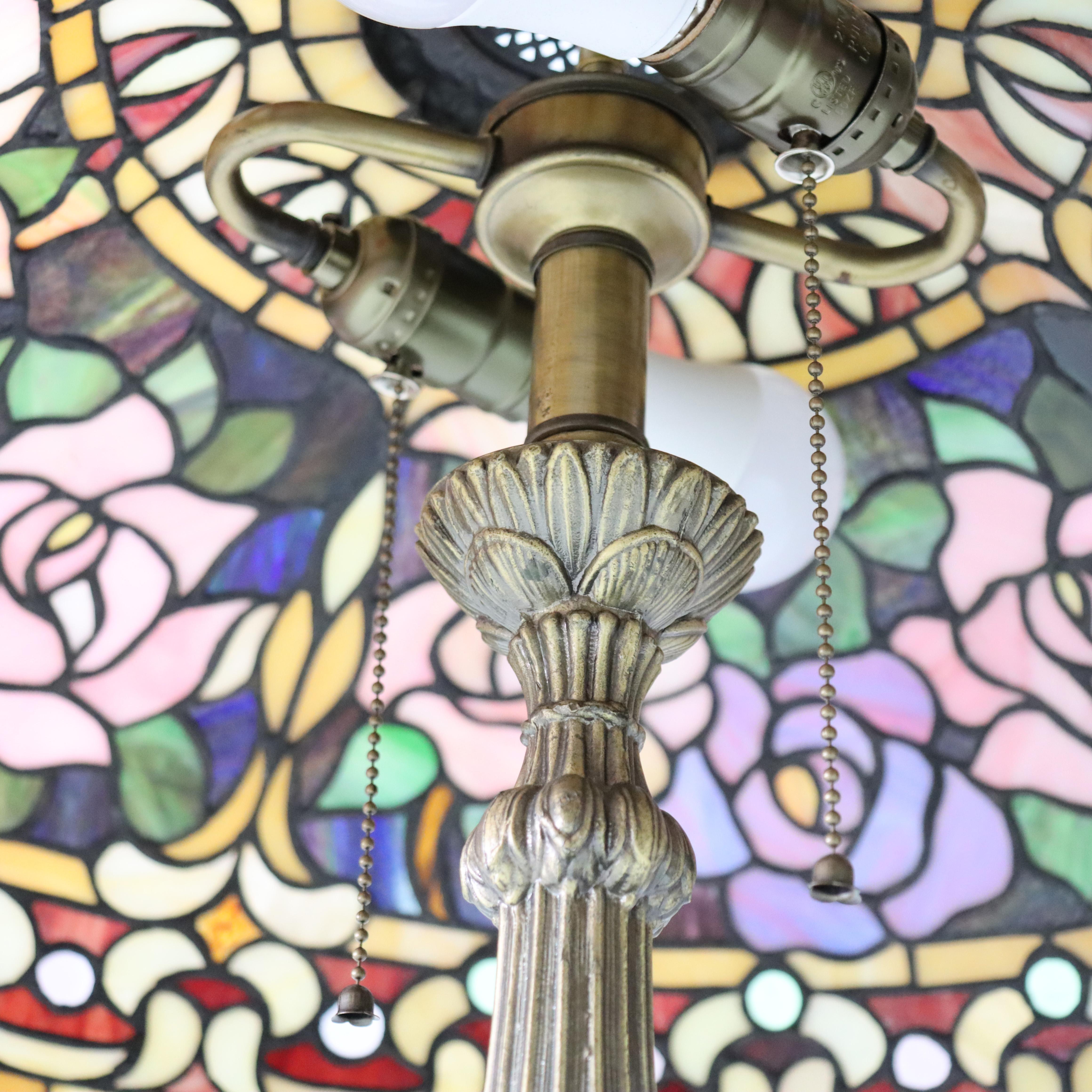 Lámpara de sobremesa Arts & Crafts Leaded Stained glass 20thC siglo XX en venta
