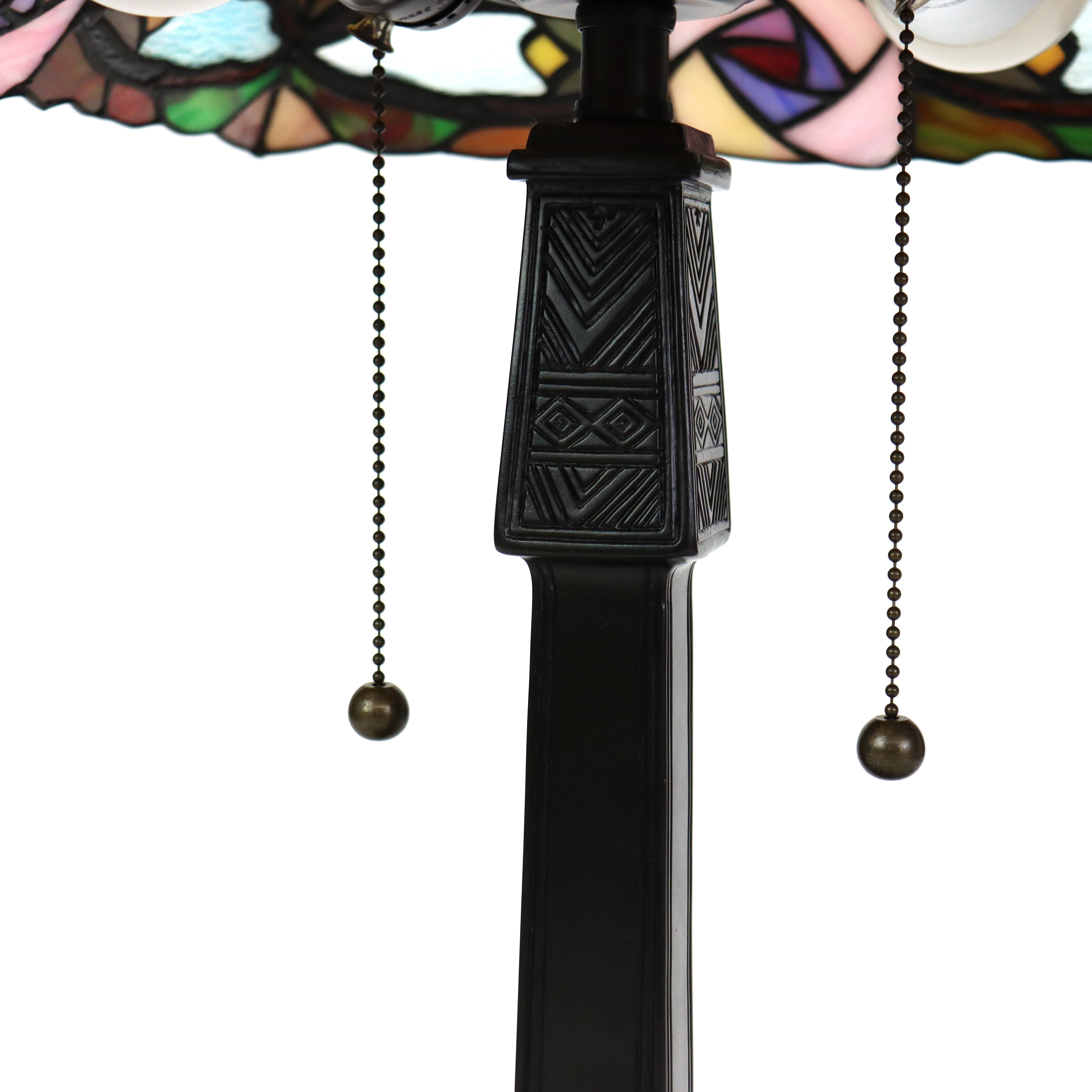 Lámpara de sobremesa Arts & Crafts Leaded Stained glass 20thC Vitral en venta