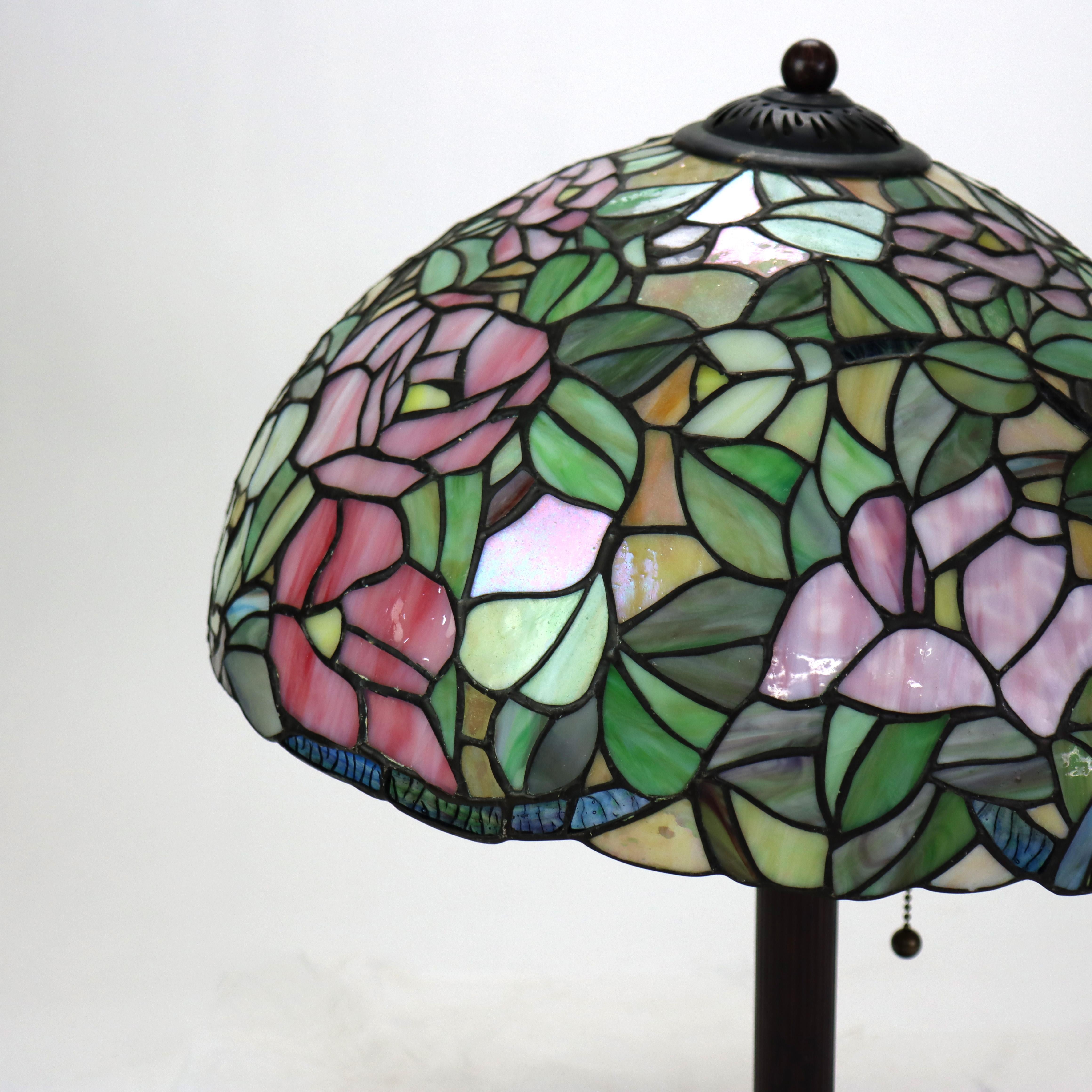 Lámpara de sobremesa Arts & Crafts Leaded Stained glass 20thC Vitral en venta