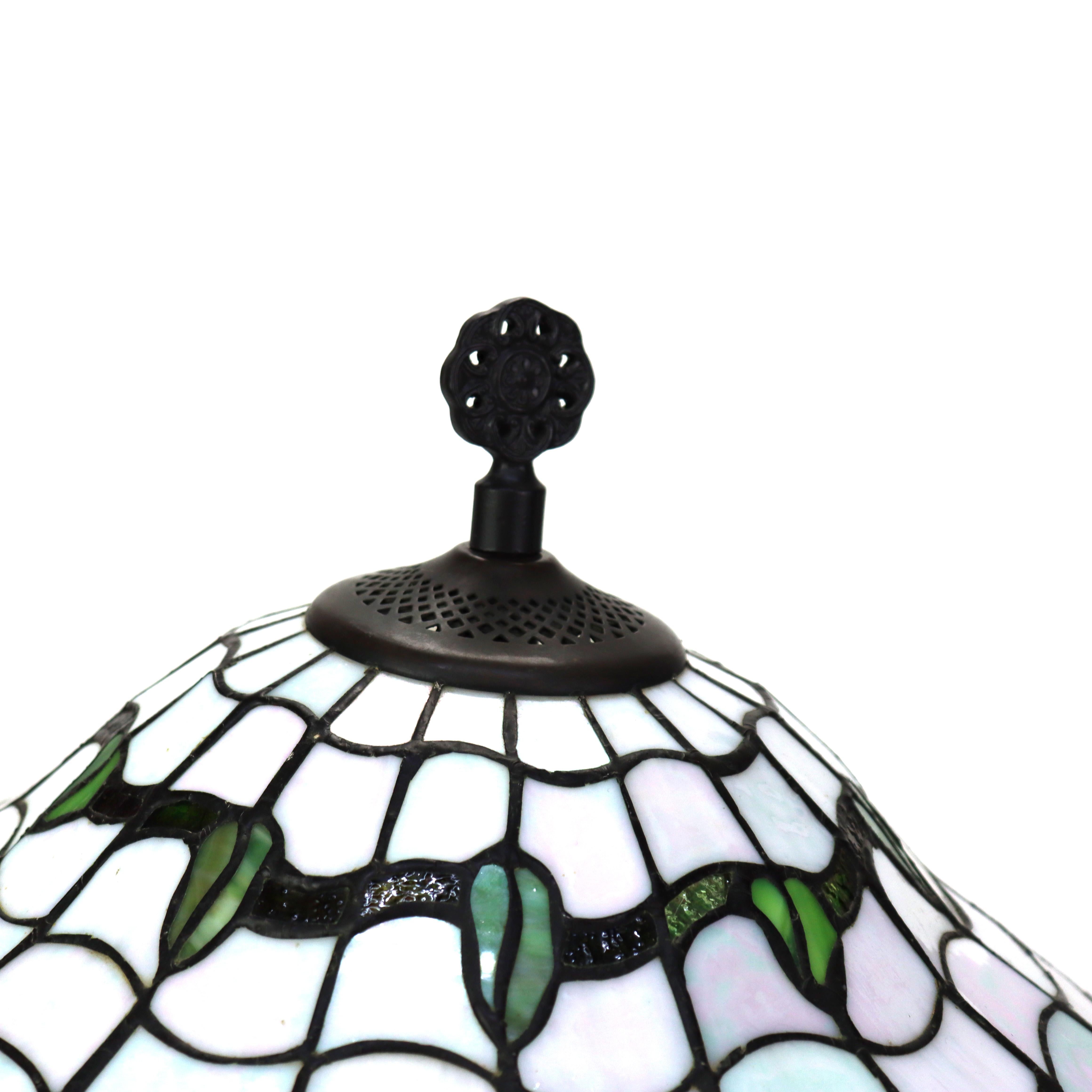 Lámpara de sobremesa Arts & Crafts Leaded Stained glass 20thC en venta 1