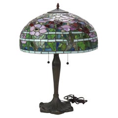 Arts & Crafts Leaded Stained Glass Table Lamp 20thC