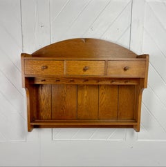 Arts & Crafts ‘Letchworth’ Cottage Oak Hanging China Rack By Ambrose Heal