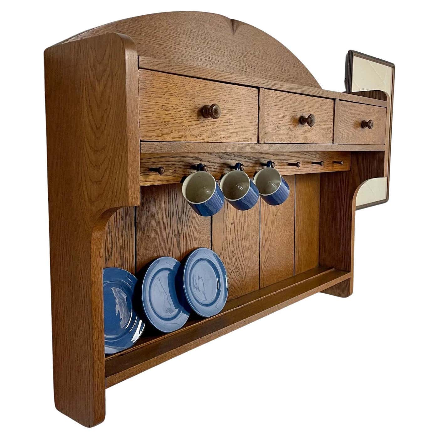 Chinaware Rack Arts and Crafts ‘Letchworth’ Cottage Oak Hanging China Rack By Ambrose ...