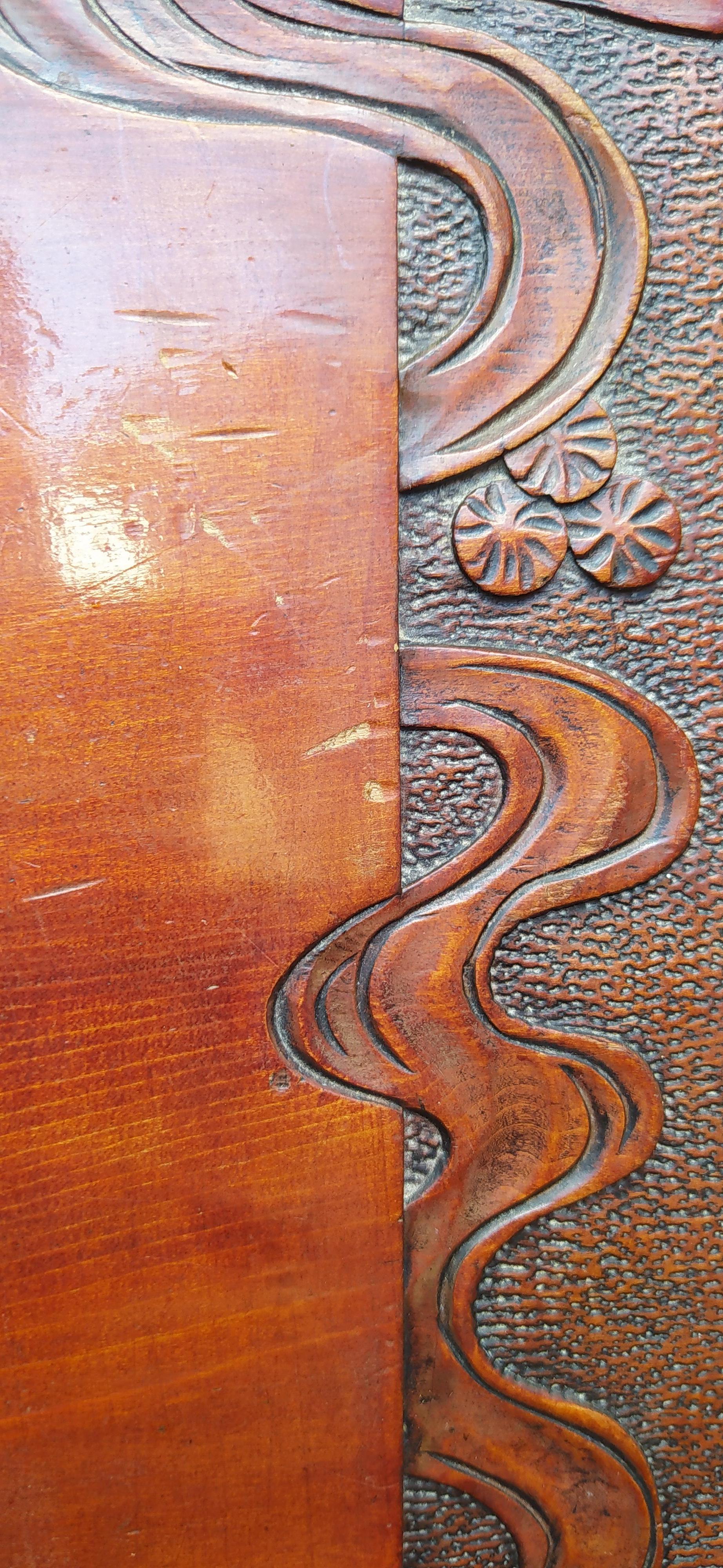 Arts & Crafts Liberty & Co Japanese Side Table, Carved Koi Carp, circa 1900 4