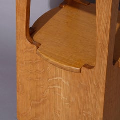 Arts & Crafts Limbert #240 Style Mission Oak Cutout Plant Stand by Mockton, 1939