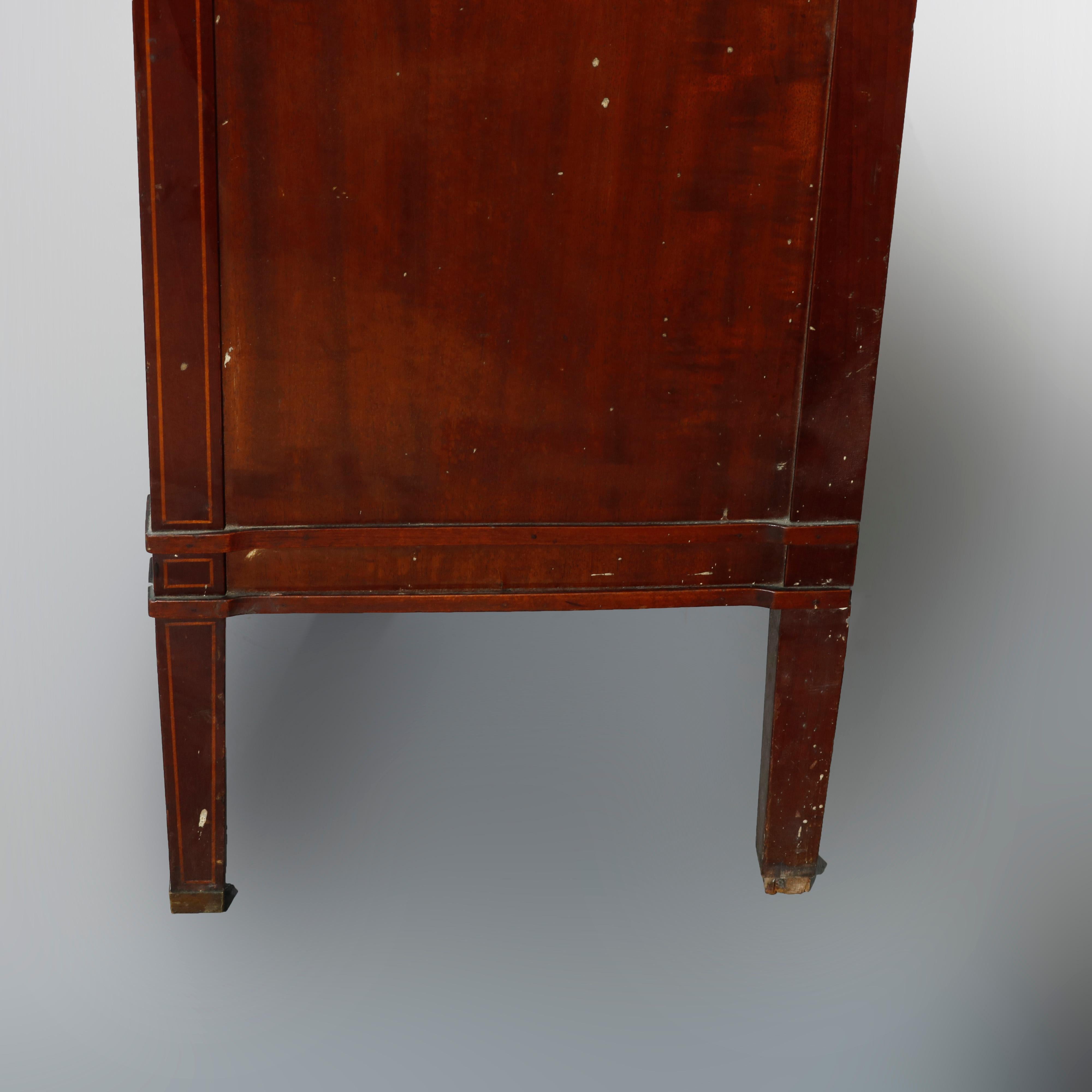 Arts & Crafts Macey Mahogany & Satinwood Banded Double Barrister Bookcase, c1910 5