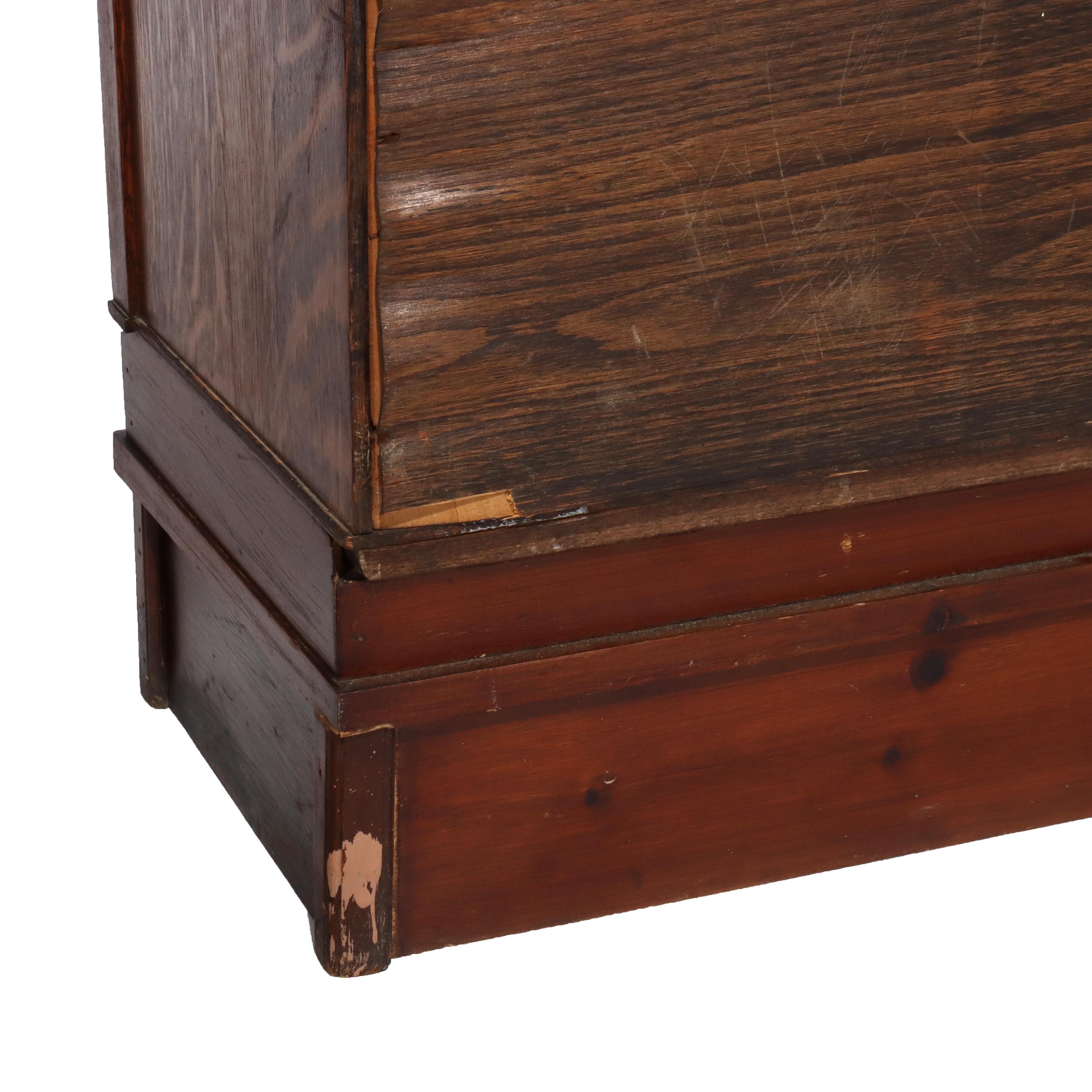 Arts & Crafts Mission Macey Oak Oak Barrister Four Stackter Bookcase C1910 en vente 5