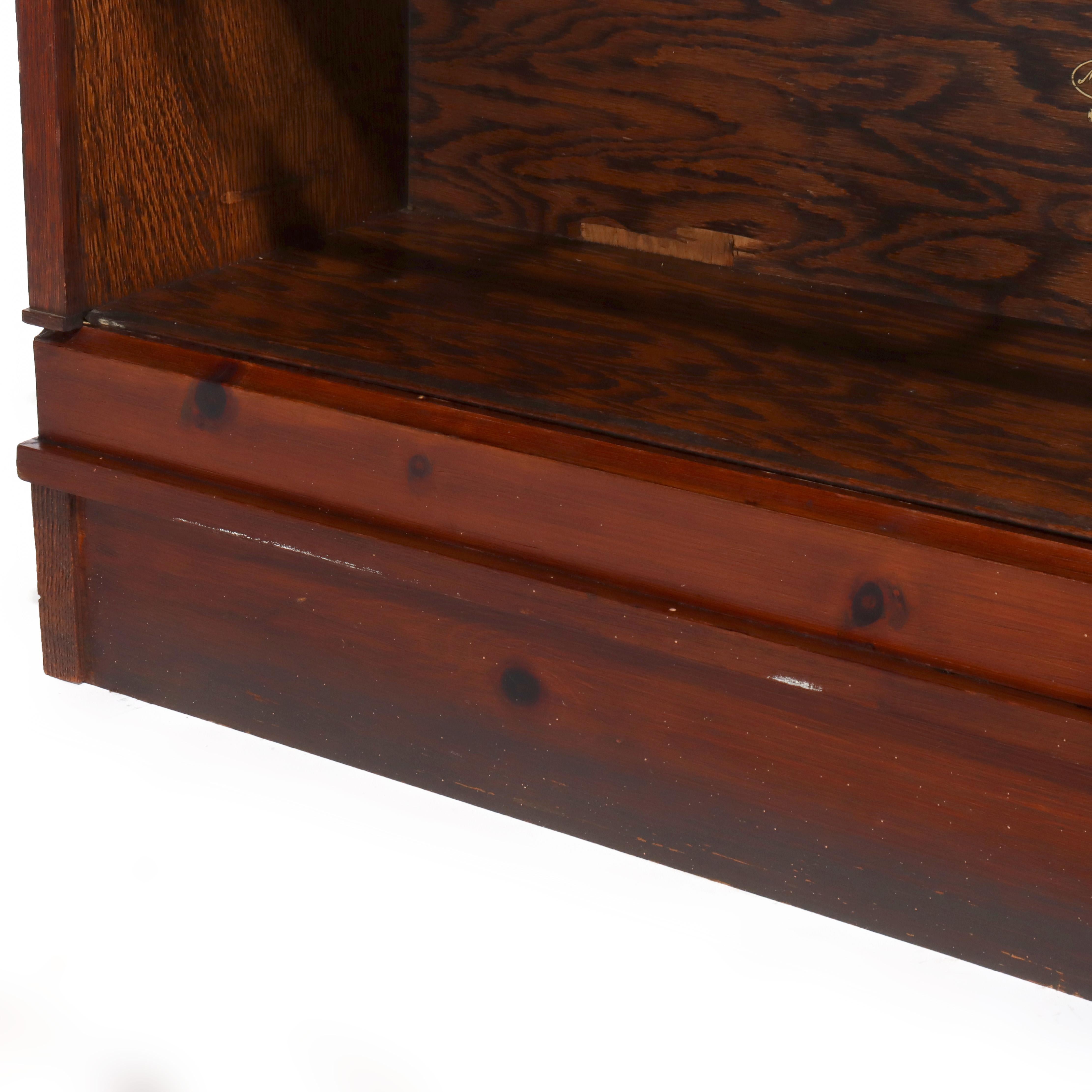 Arts & Crafts Mission Macey Oak Oak Barrister Four Stackter Bookcase C1910 en vente 1