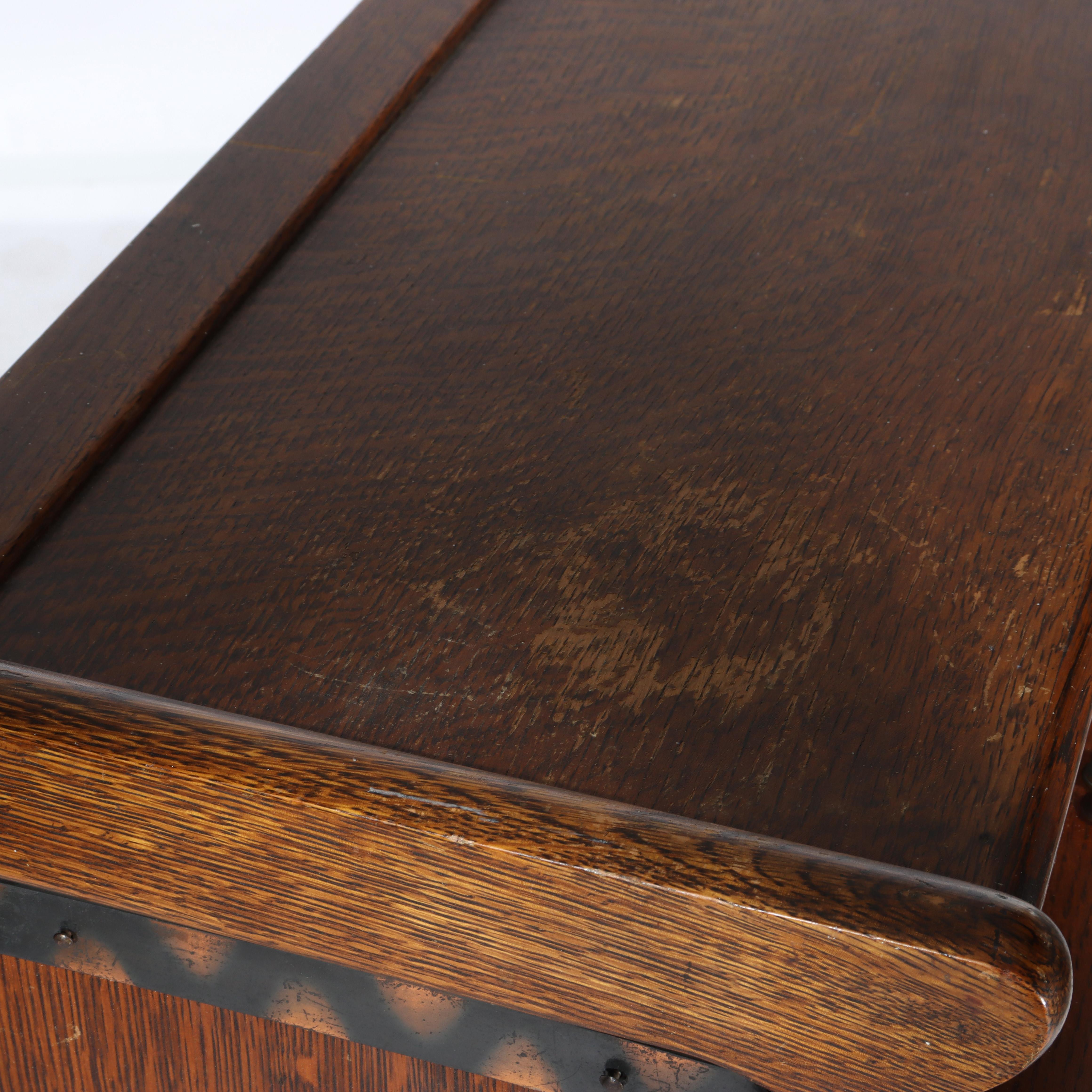 Arts & Crafts Macey Oak Barrister Bookcase C1920 For Sale 5