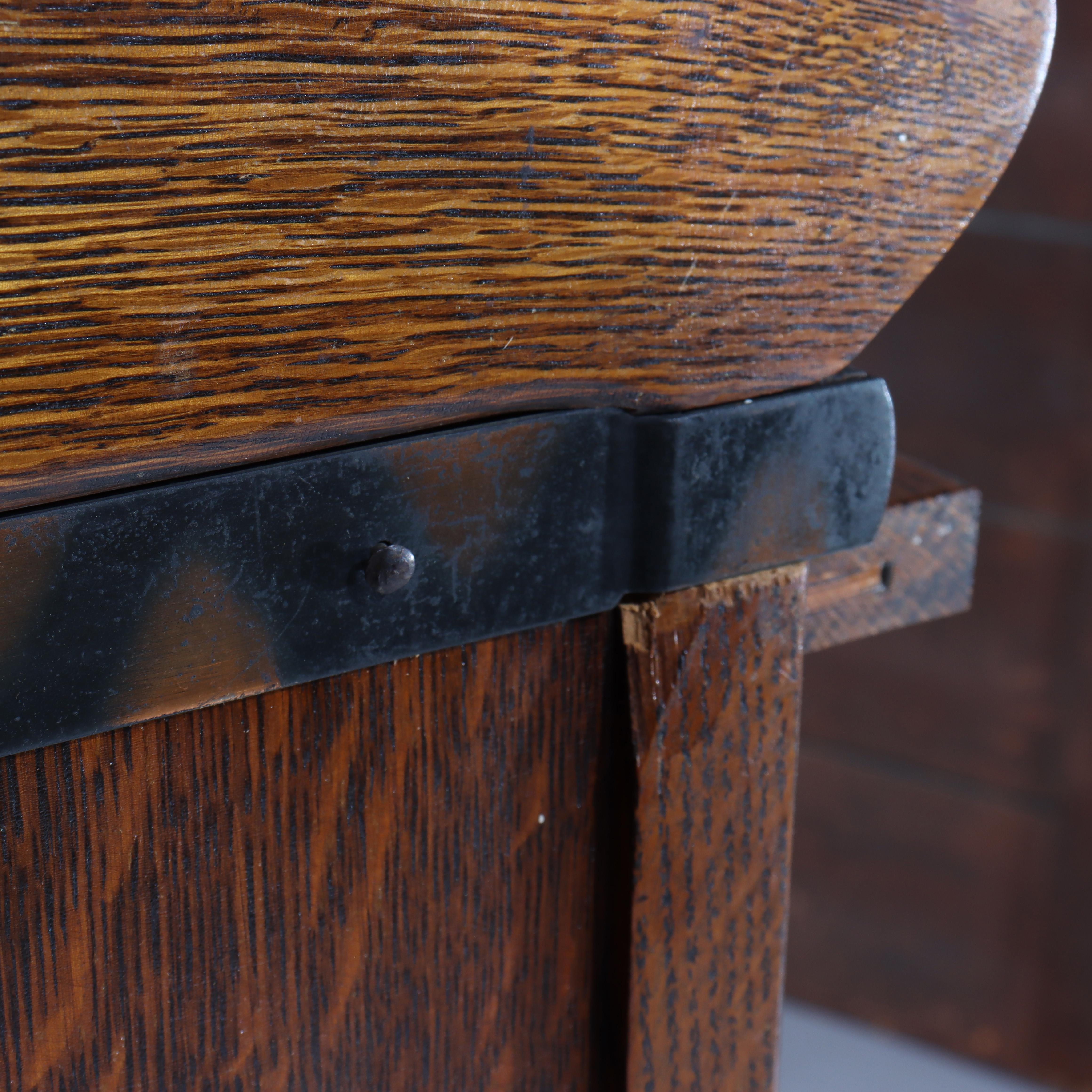 Arts & Crafts Macey Oak Barrister Bookcase C1920 For Sale 6