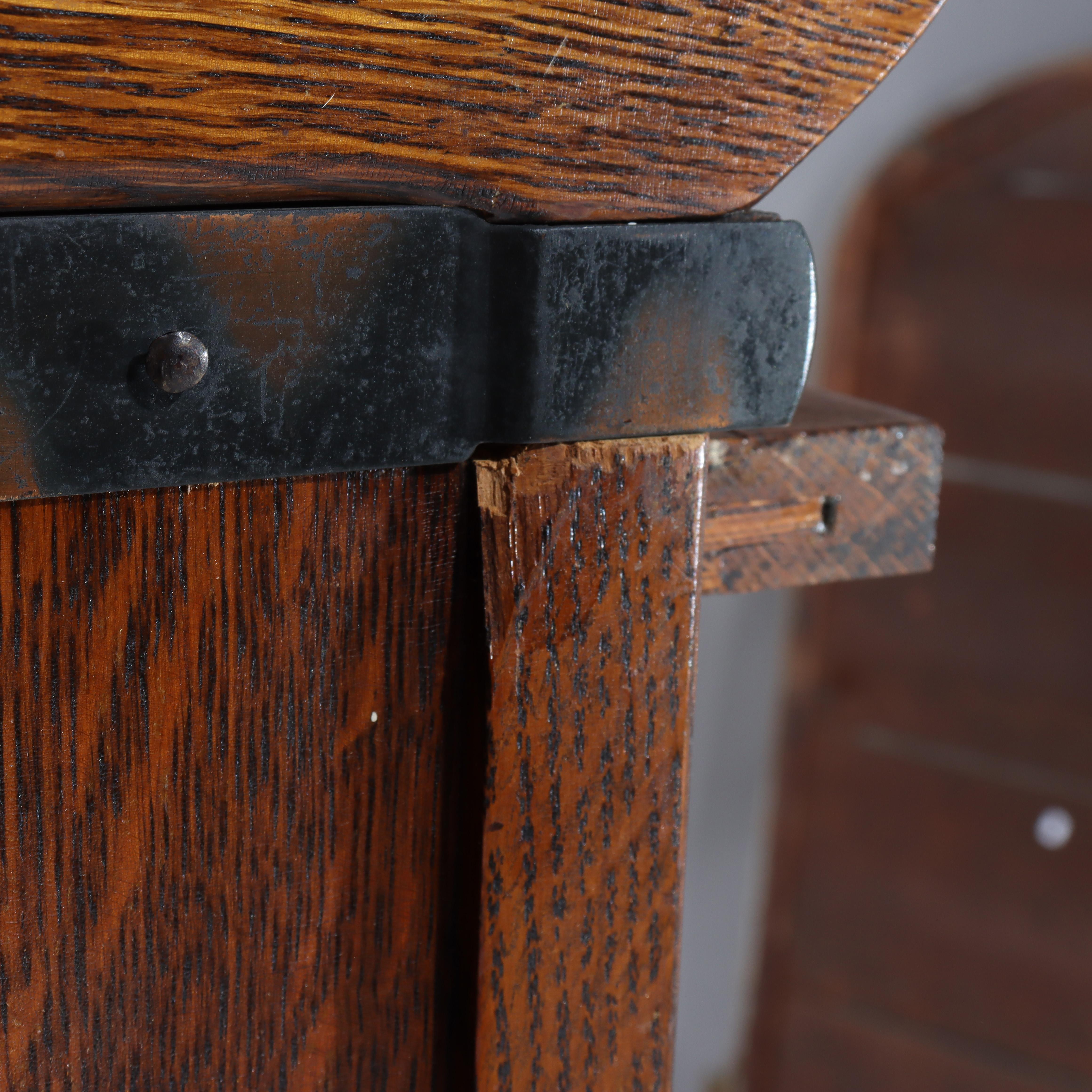 Arts & Crafts Macey Oak Barrister Bookcase C1920 For Sale 7