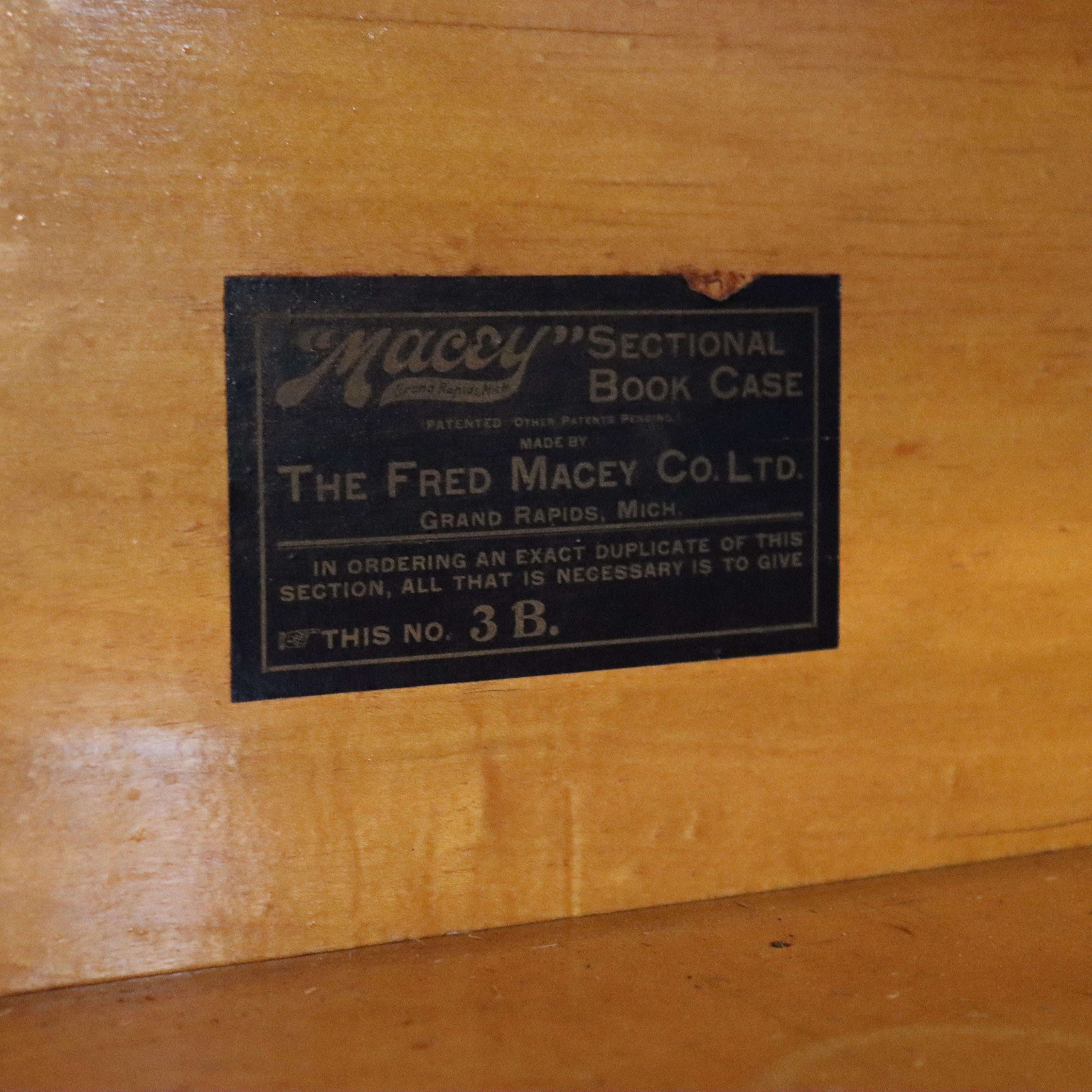 Arts & Crafts Macey Oak Barrister Bookcase C1920 For Sale 1