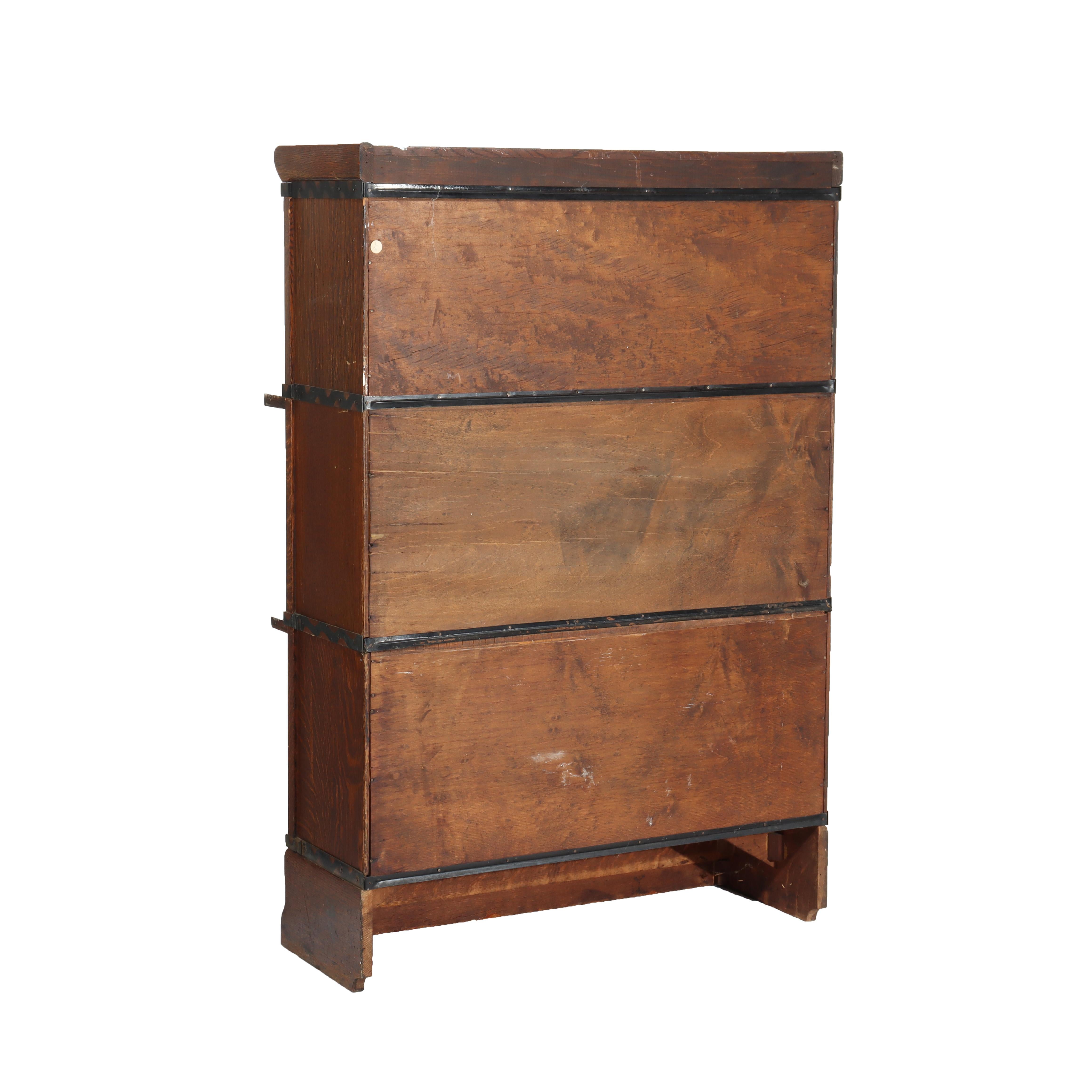 Arts & Crafts Macey Oak Barrister Bookcase C1920 For Sale 2