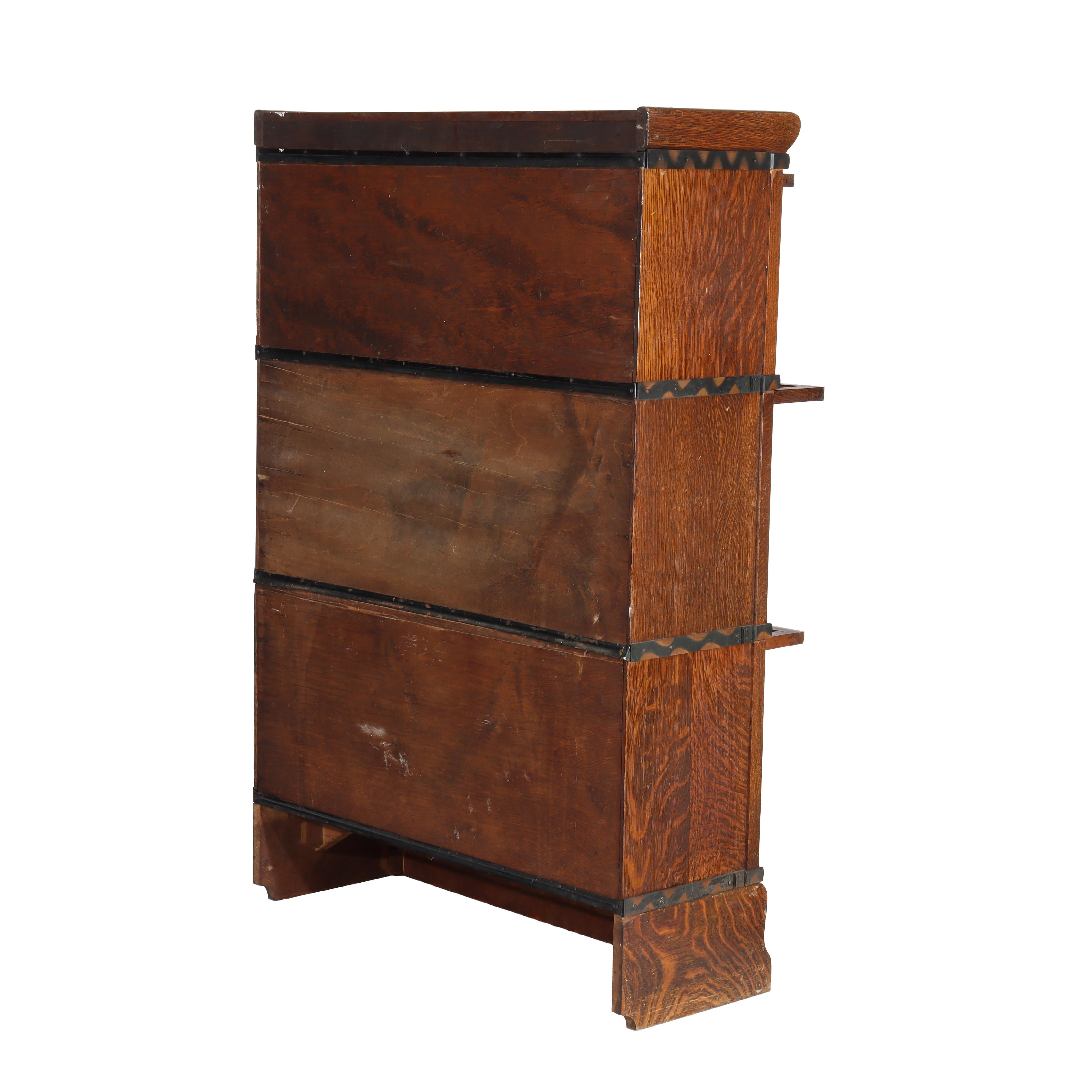 Arts & Crafts Macey Oak Barrister Bookcase C1920 For Sale 3