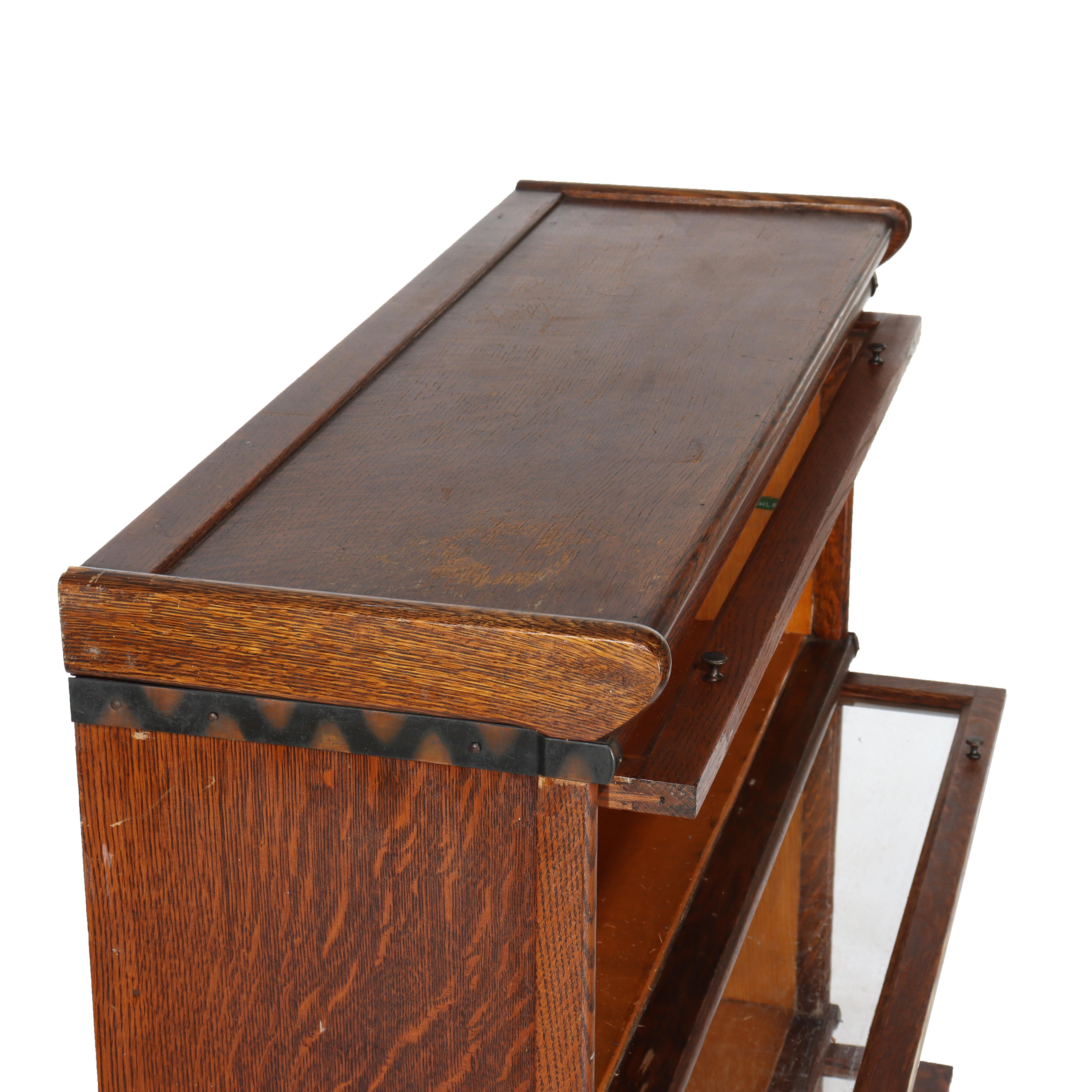 Arts & Crafts Macey Oak Barrister Bookcase C1920 For Sale 4