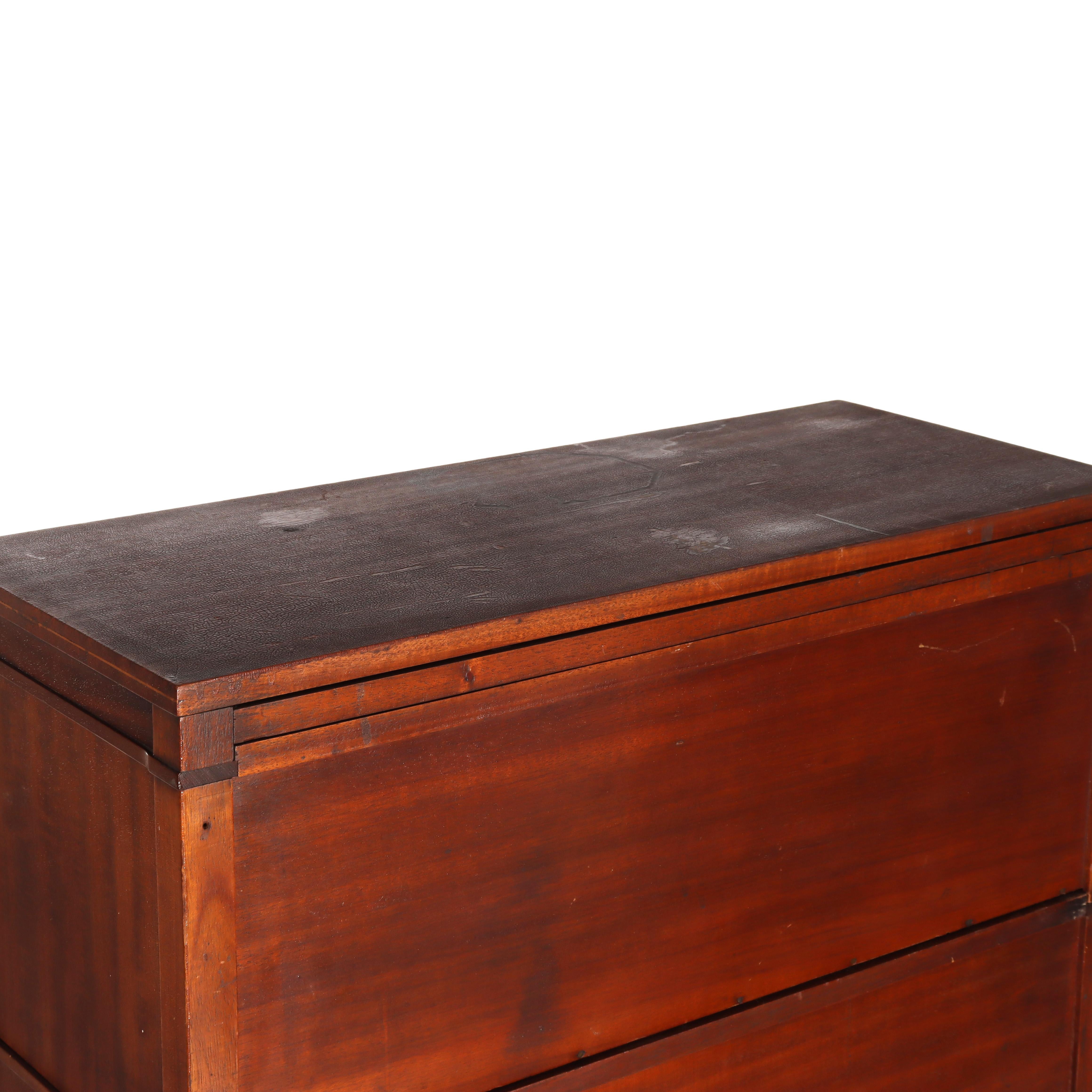 Arts & Crafts Macey Satinwood Banded Mahogany Barrister Bookcase C1920 im Angebot 7