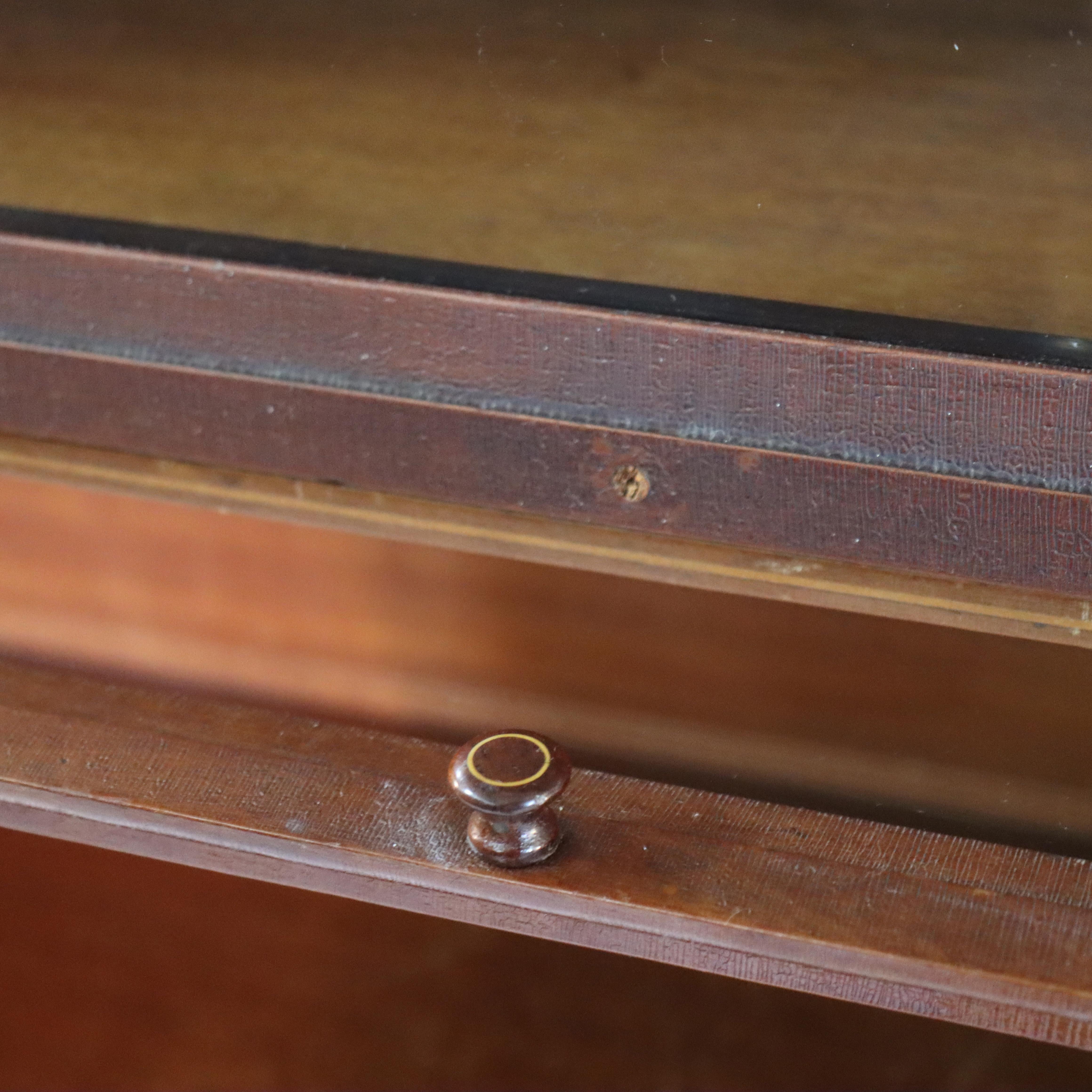 Arts & Crafts Macey Satinwood Banded Mahogany Barrister Bookcase C1920 (Arts and Crafts) im Angebot