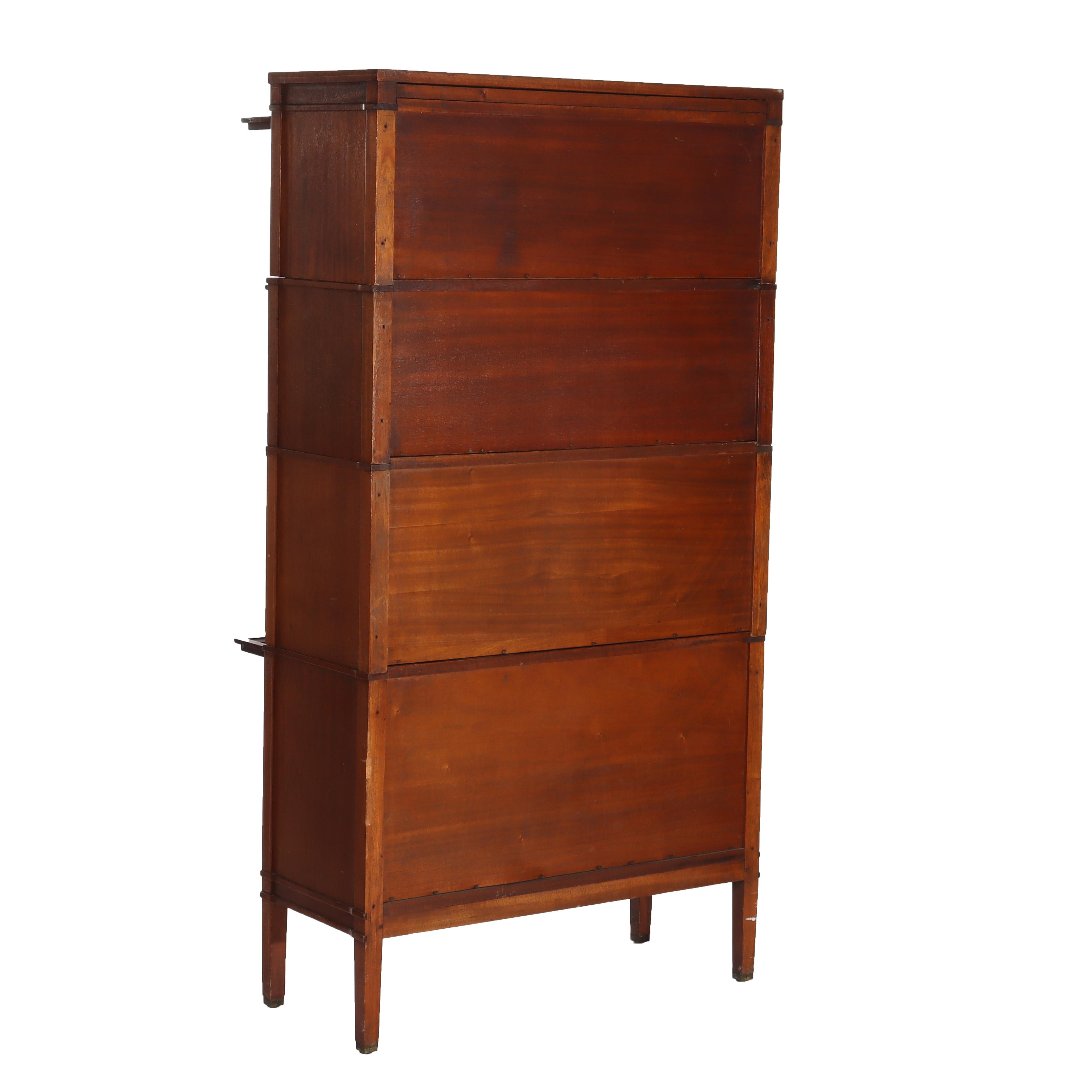 Arts & Crafts Macey Satinwood Banded Mahogany Barrister Bookcase C1920 im Angebot 2